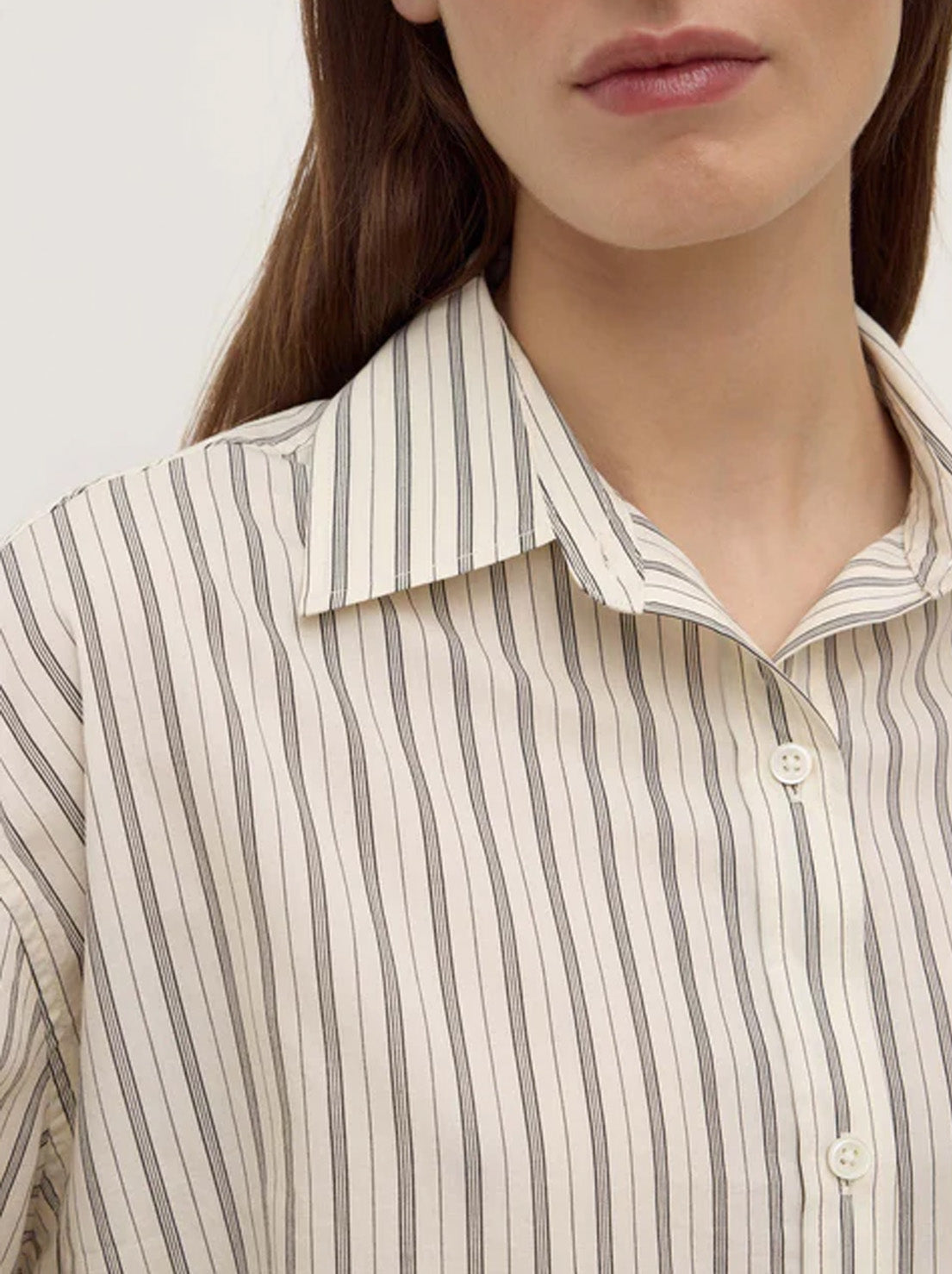 Assembly - Ria Stripe Long Sleeve Shirt - Cream/Smoke