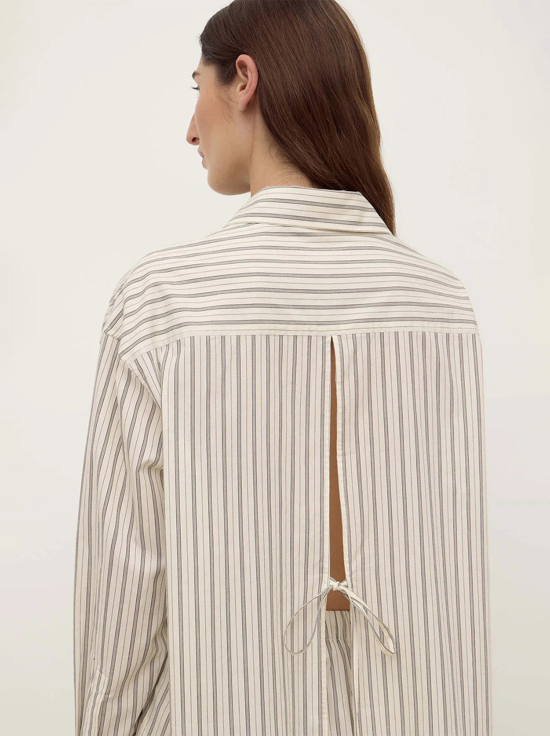 Assembly - Ria Stripe Long Sleeve Shirt - Cream/Smoke
