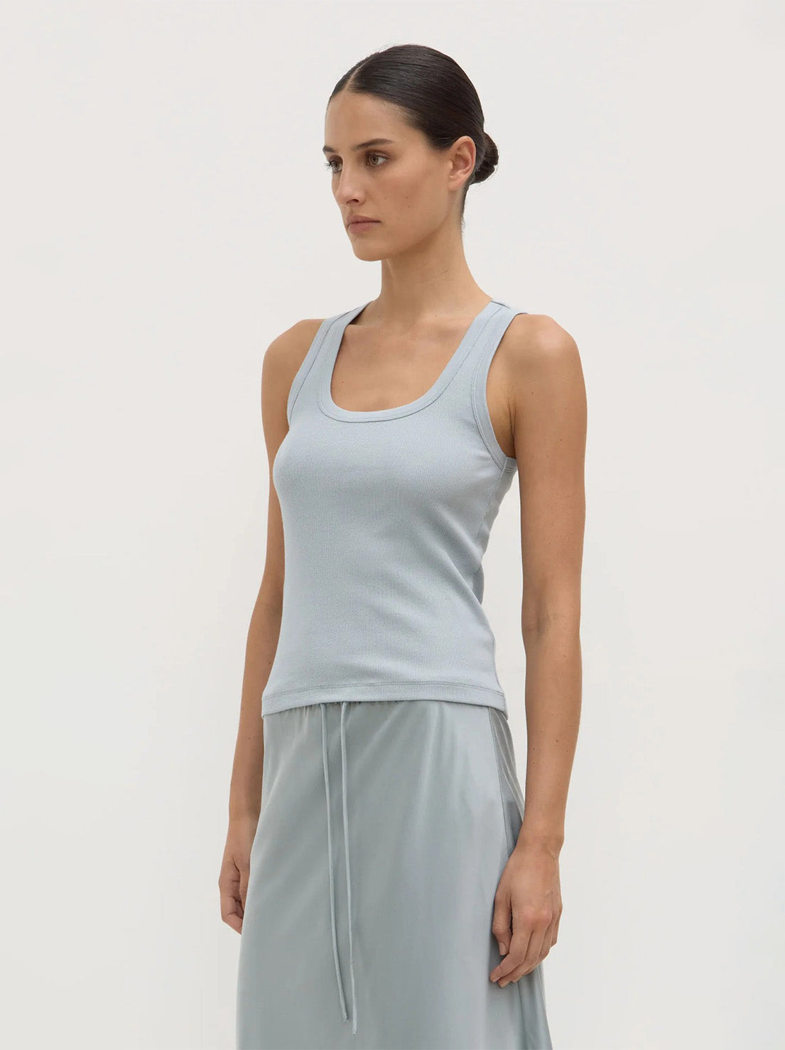 Assembly - Robyn Scoop Neck Rib Tank - Cloud