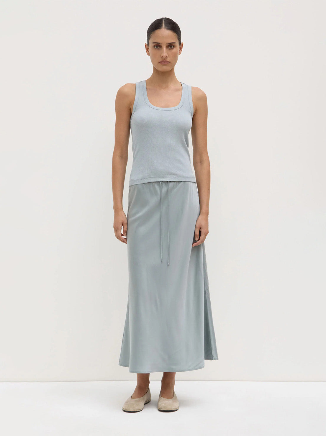 Assembly - Robyn Scoop Neck Rib Tank - Cloud