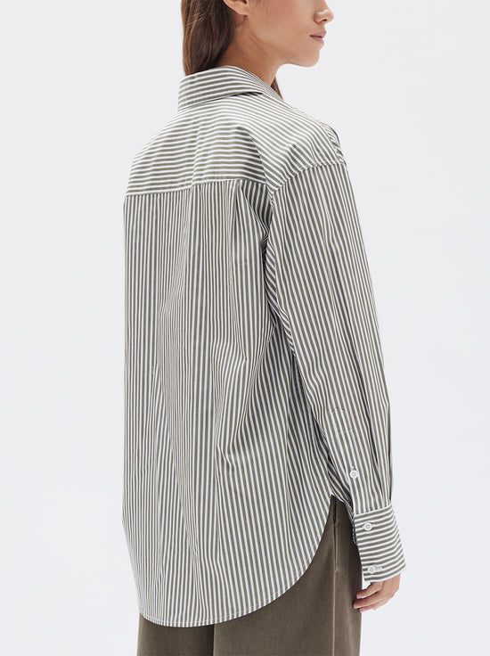 Assembly - Signature Stripe Poplin Shirt - Spruce/White