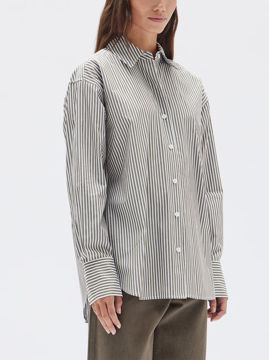 Assembly - Signature Stripe Poplin Shirt - Spruce/White