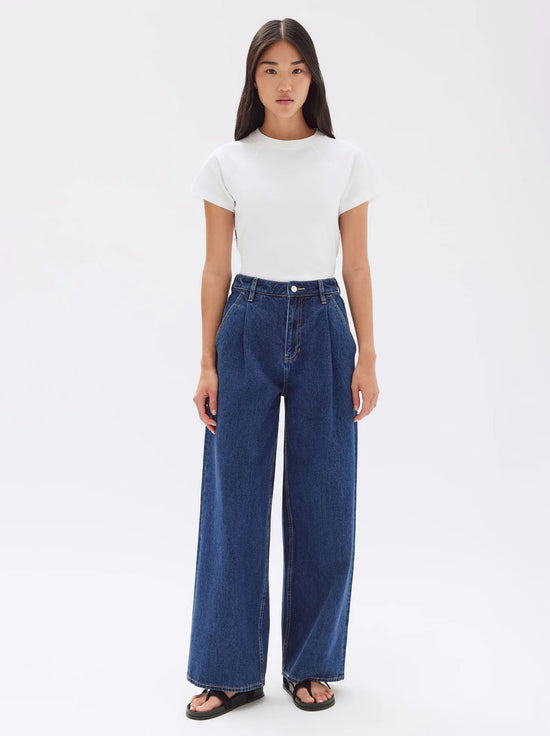 Assembly - Slack Pleat Wide Leg Jean - Heritage Blue