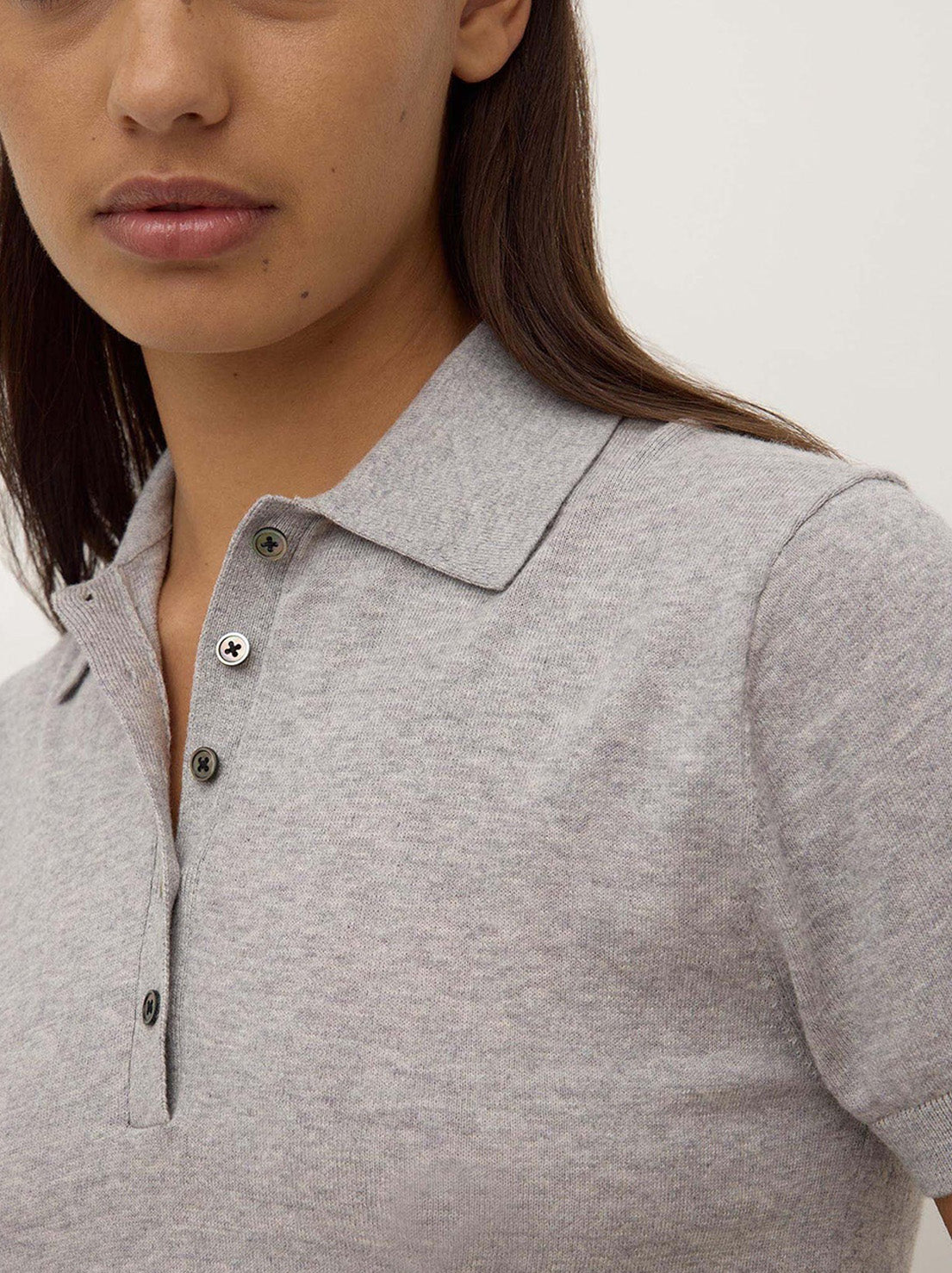 Assembly - Sloane Cotton Cashmere Polo - Grey Marle