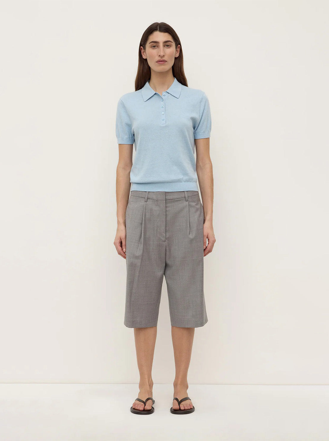 Assembly - Sloane Cotton Cashmere Polo - Salt