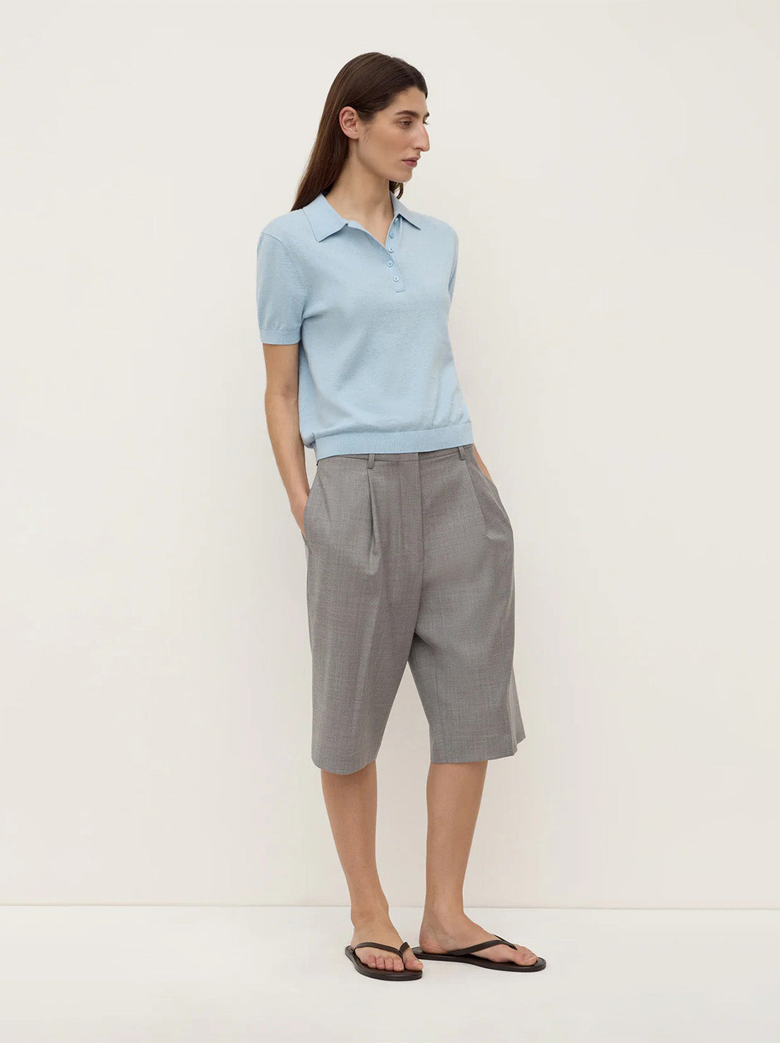 Assembly - Sloane Cotton Cashmere Polo - Salt