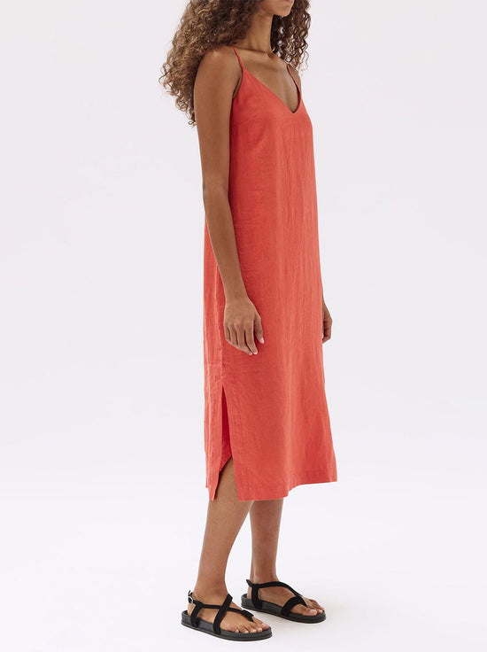 Assembly - Vallory Linen Slip Dress - Papaya