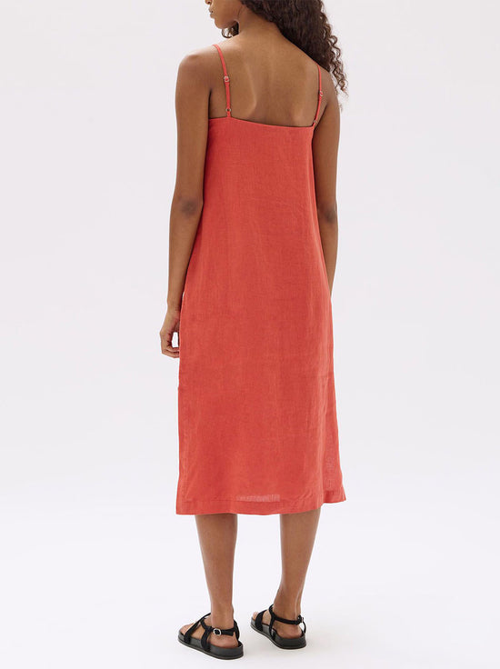 Assembly - Vallory Linen Slip Dress - Papaya