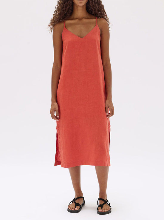 Assembly - Vallory Linen Slip Dress - Papaya