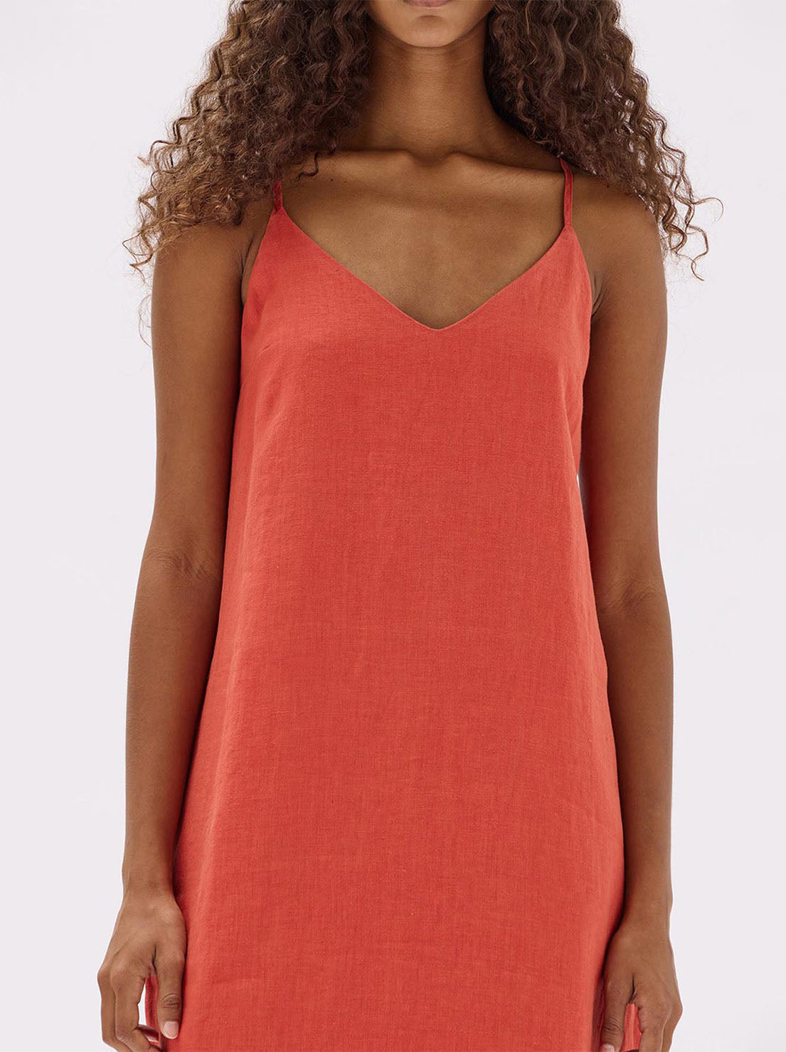 Assembly - Vallory Linen Slip Dress - Papaya