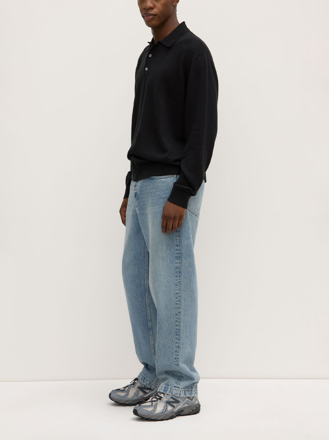 Assembly - Will Cotton Linen Knit Polo - Black