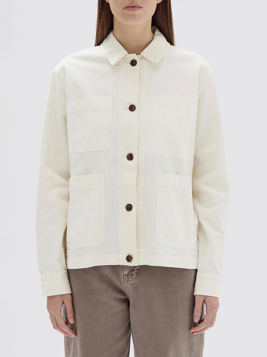 Assembly - Women's Herringbone Chore Jacket - Ecru