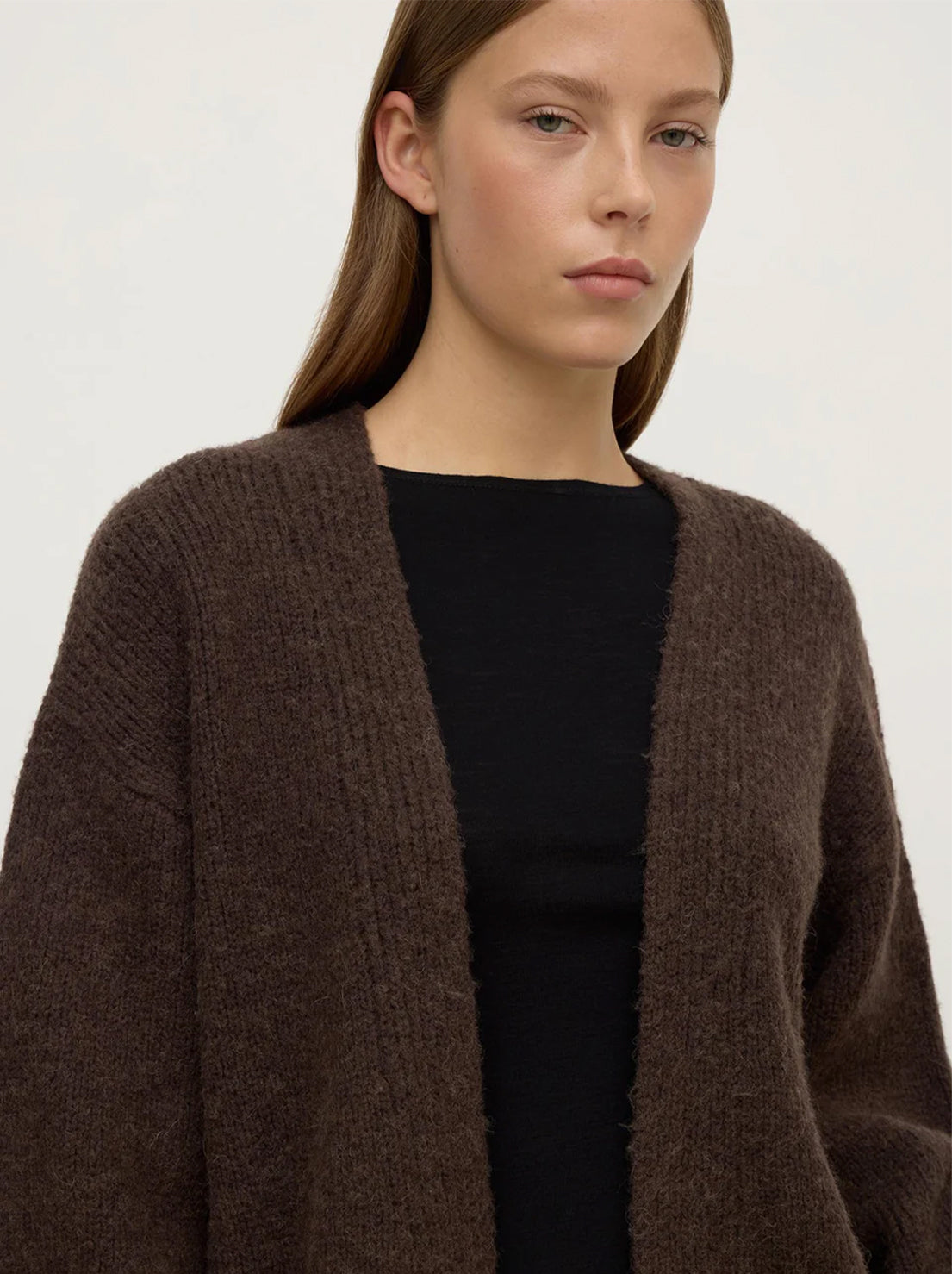 Assembly Label - Ariel Knit Cardigan - Dark Choc