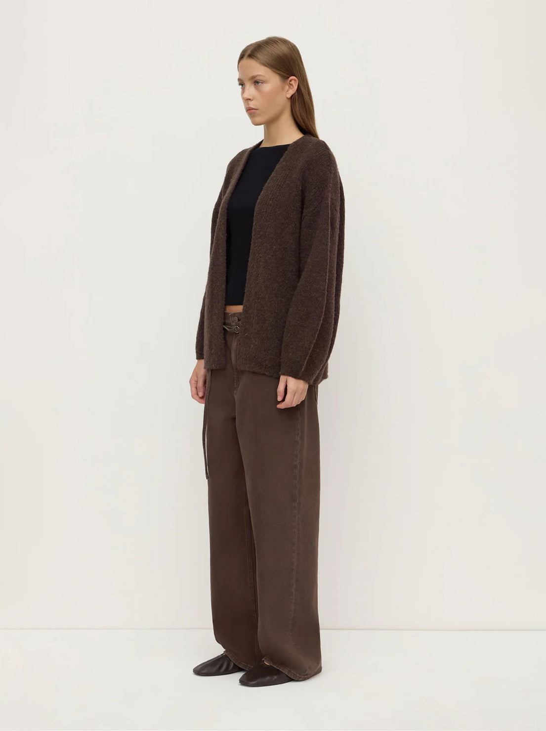 Assembly Label - Ariel Knit Cardigan - Dark Choc