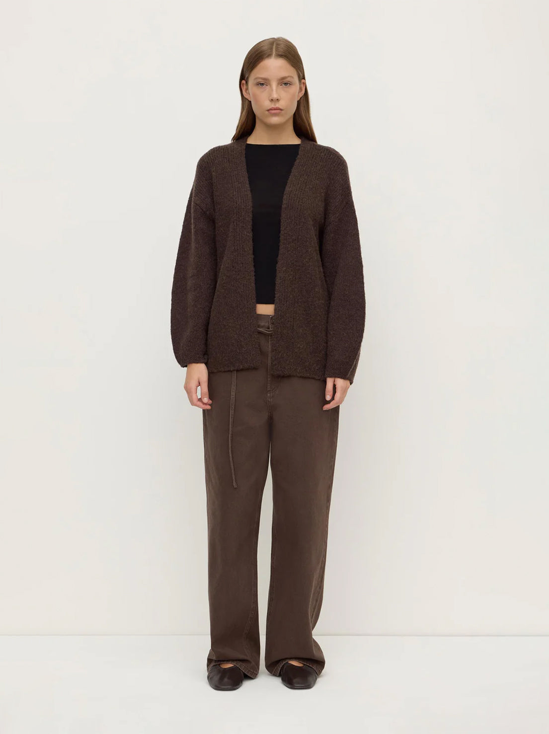Assembly Label - Ariel Knit Cardigan - Dark Choc
