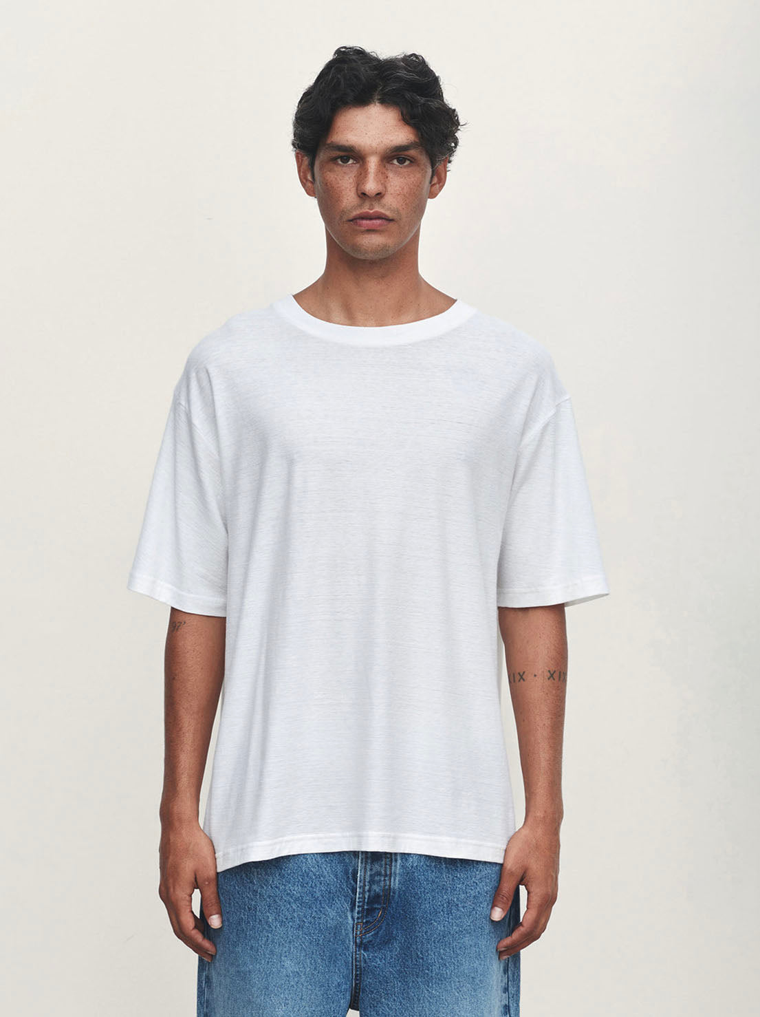 Assembly Label - Billie Cotton Hemp Short Sleeve Tee - Antique White