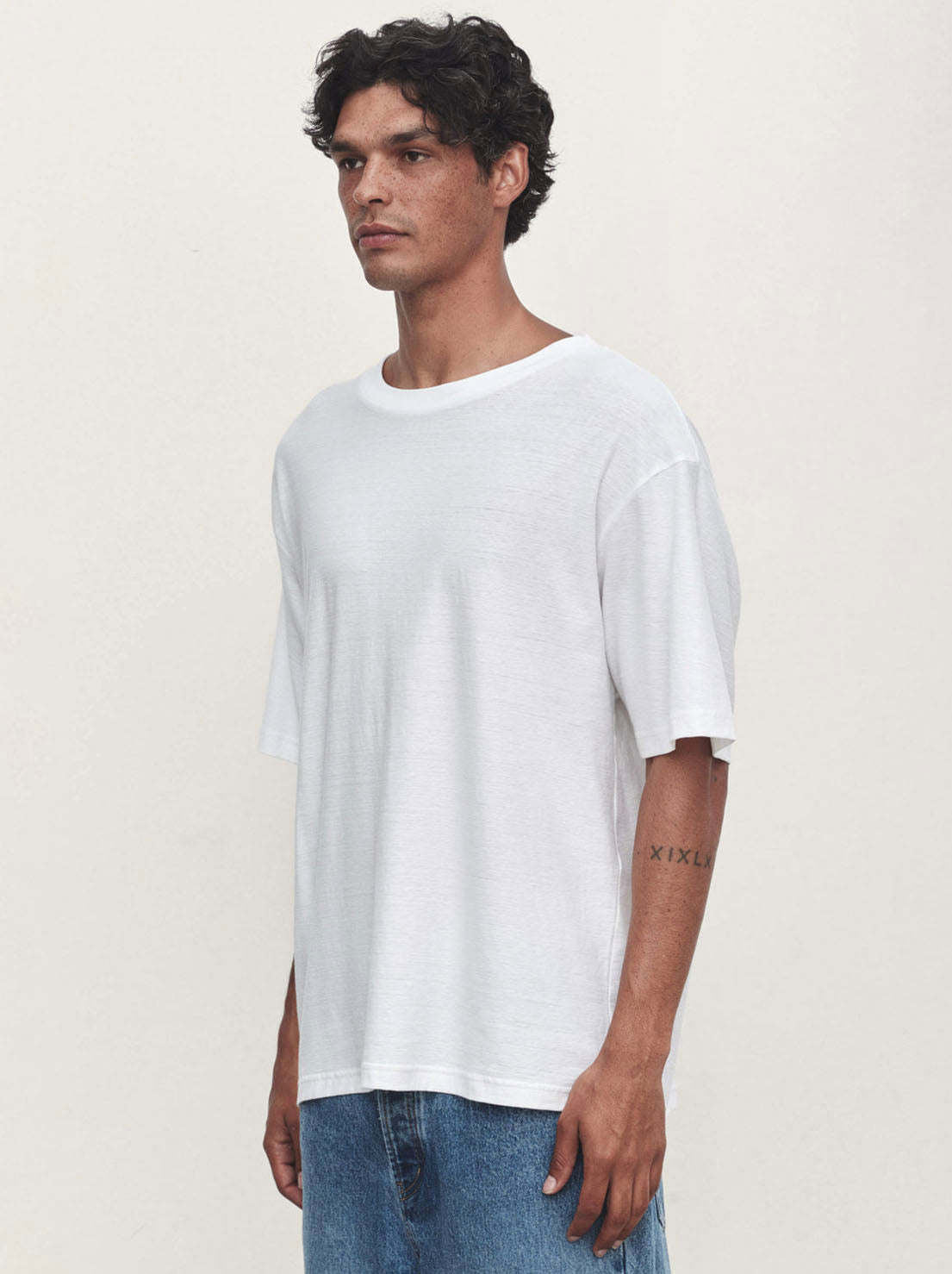 Assembly Label - Billie Cotton Hemp Short Sleeve Tee - Antique White