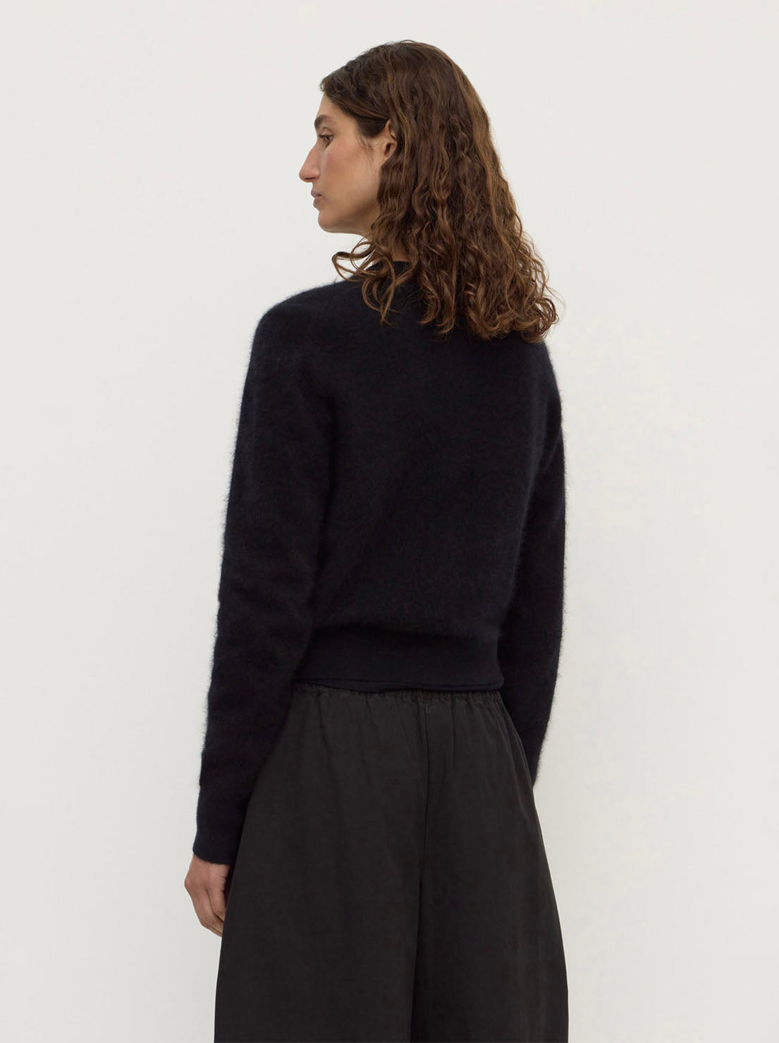 Assembly Label - Carina Merino Wool Long Sleeve Cardigan - Black