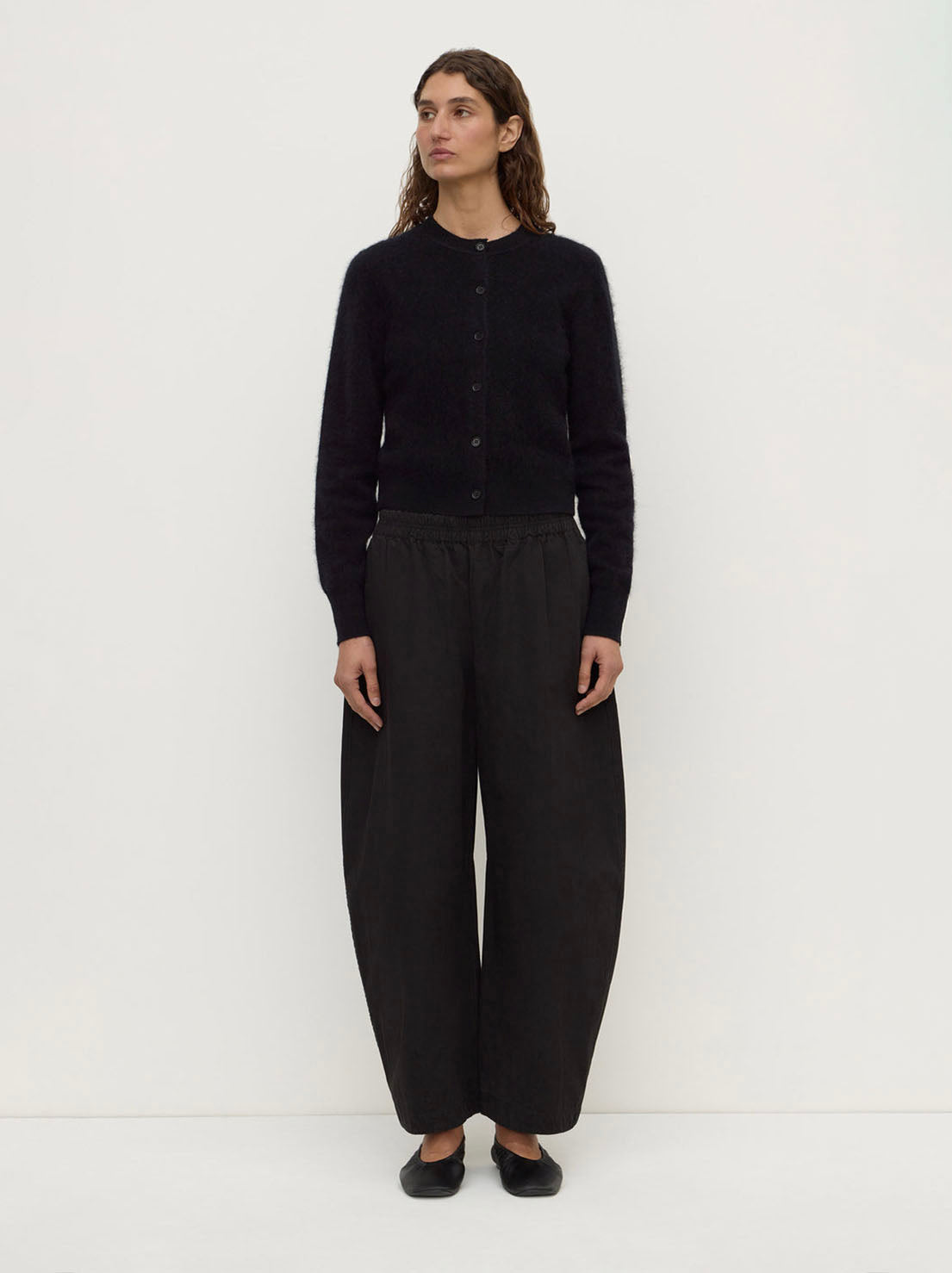 Assembly Label - Carina Merino Wool Long Sleeve Cardigan - Black