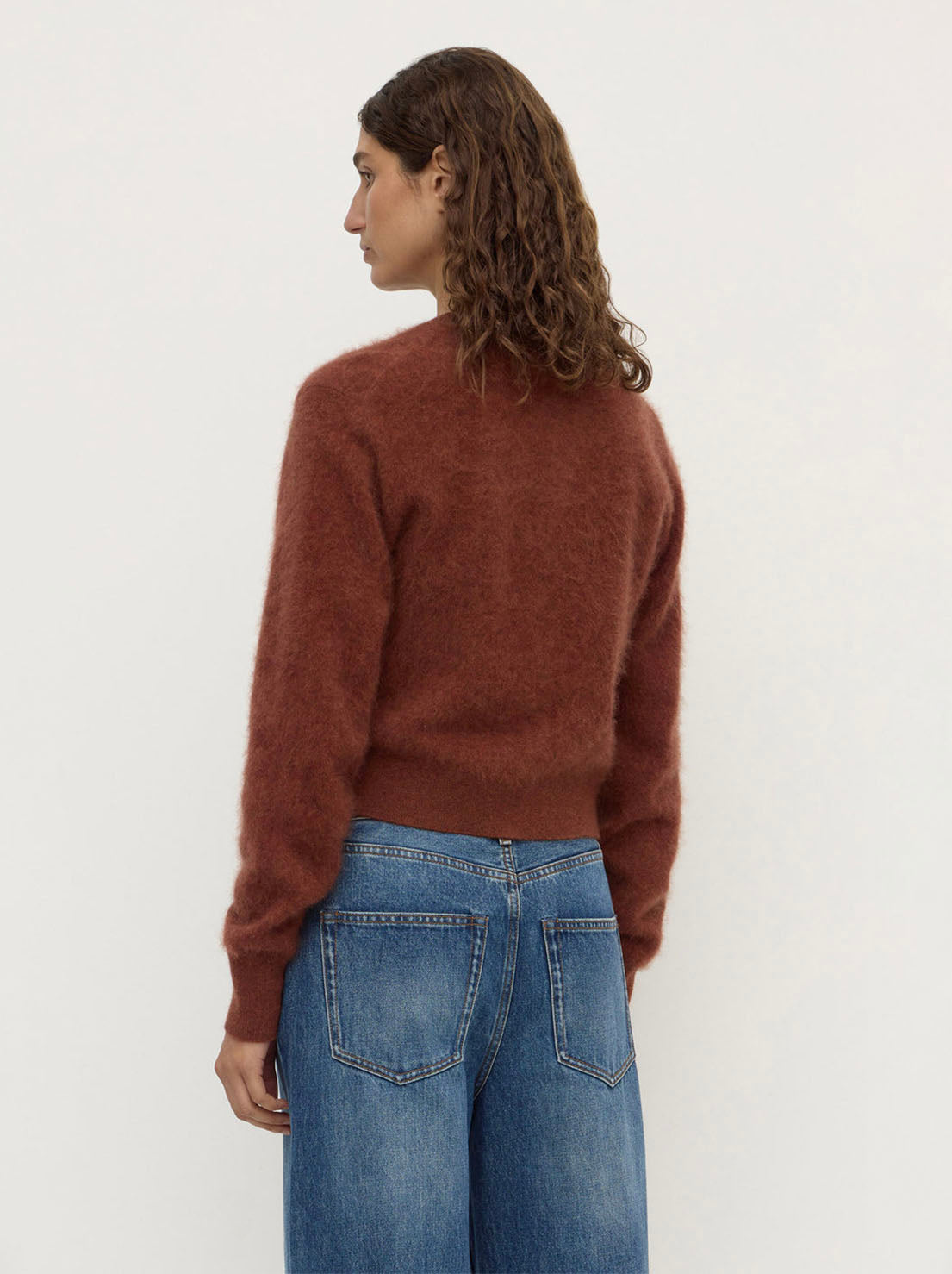 Assembly Label - Carina Merino Wool Long Sleeve Cardigan - Burnt Amber