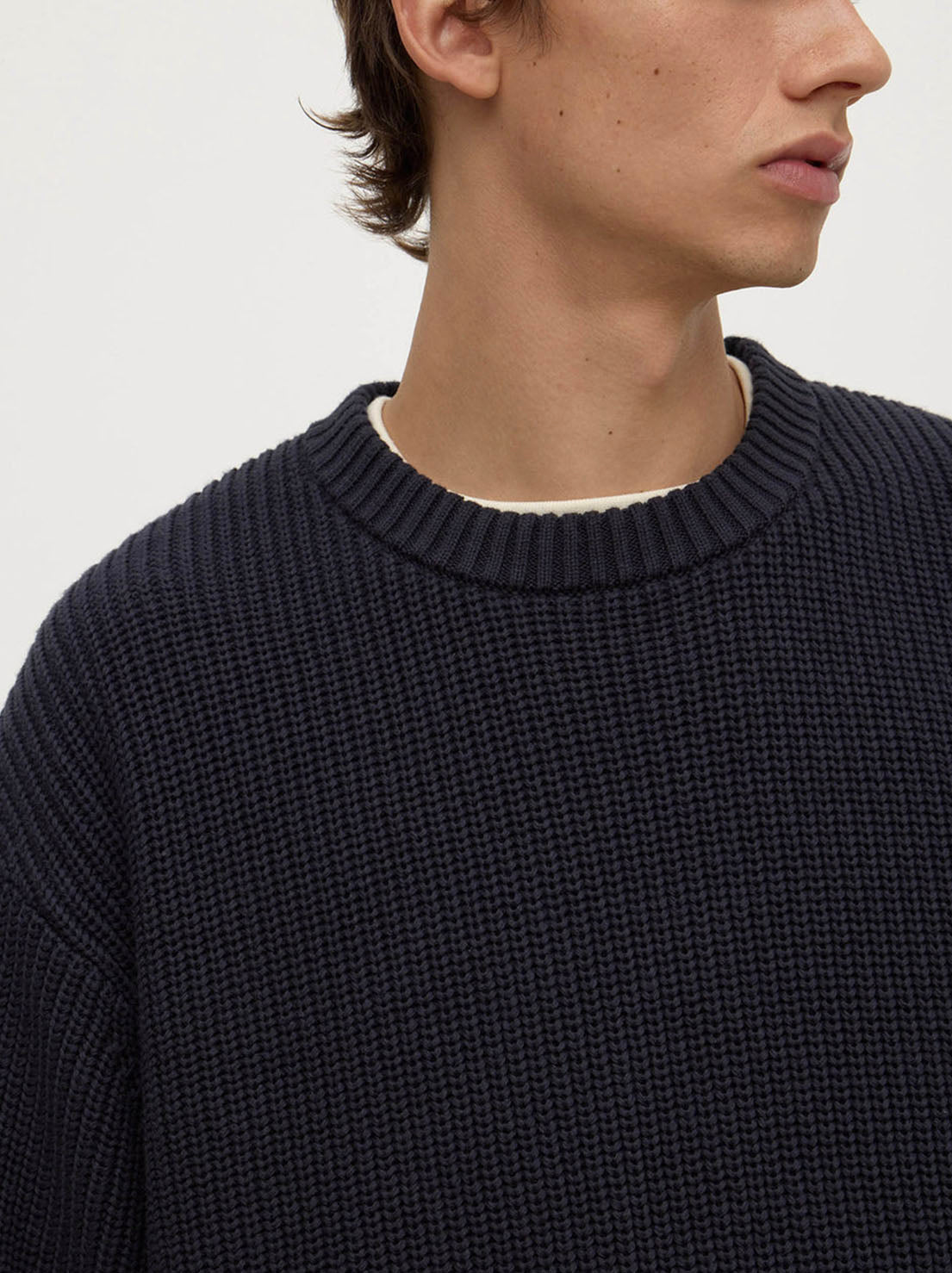 Assembly Label - Carson Cotton Rib Knit - True Navy