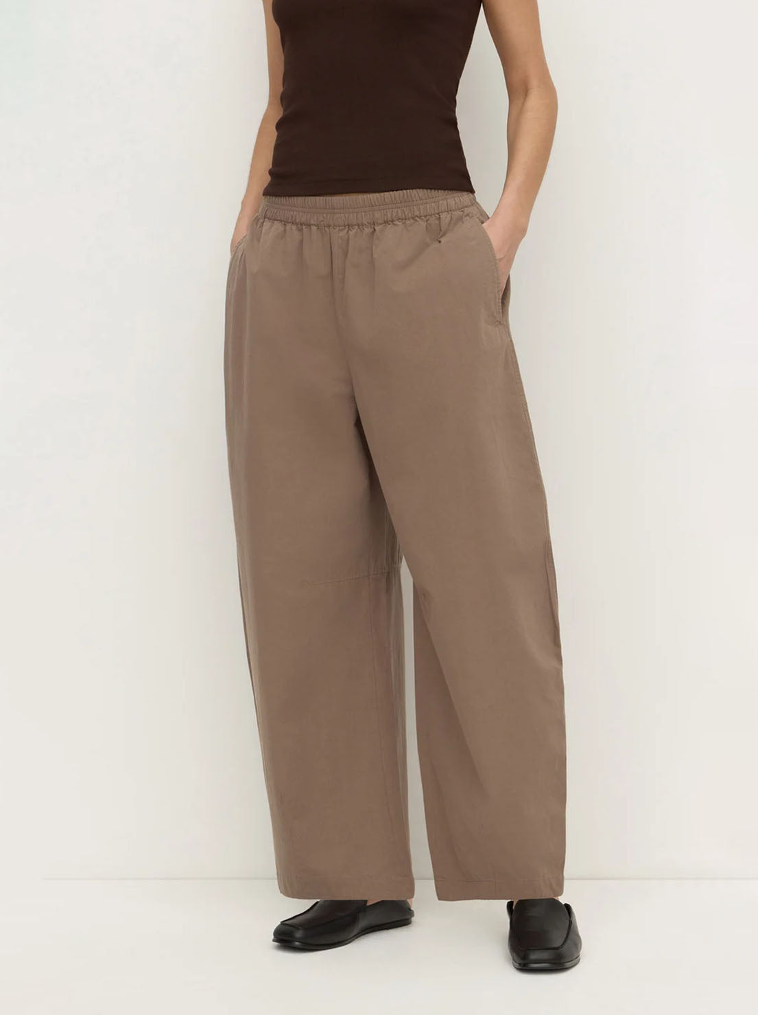 Assembly Label - Elaine Washed Cotton Pant - Dark Sand