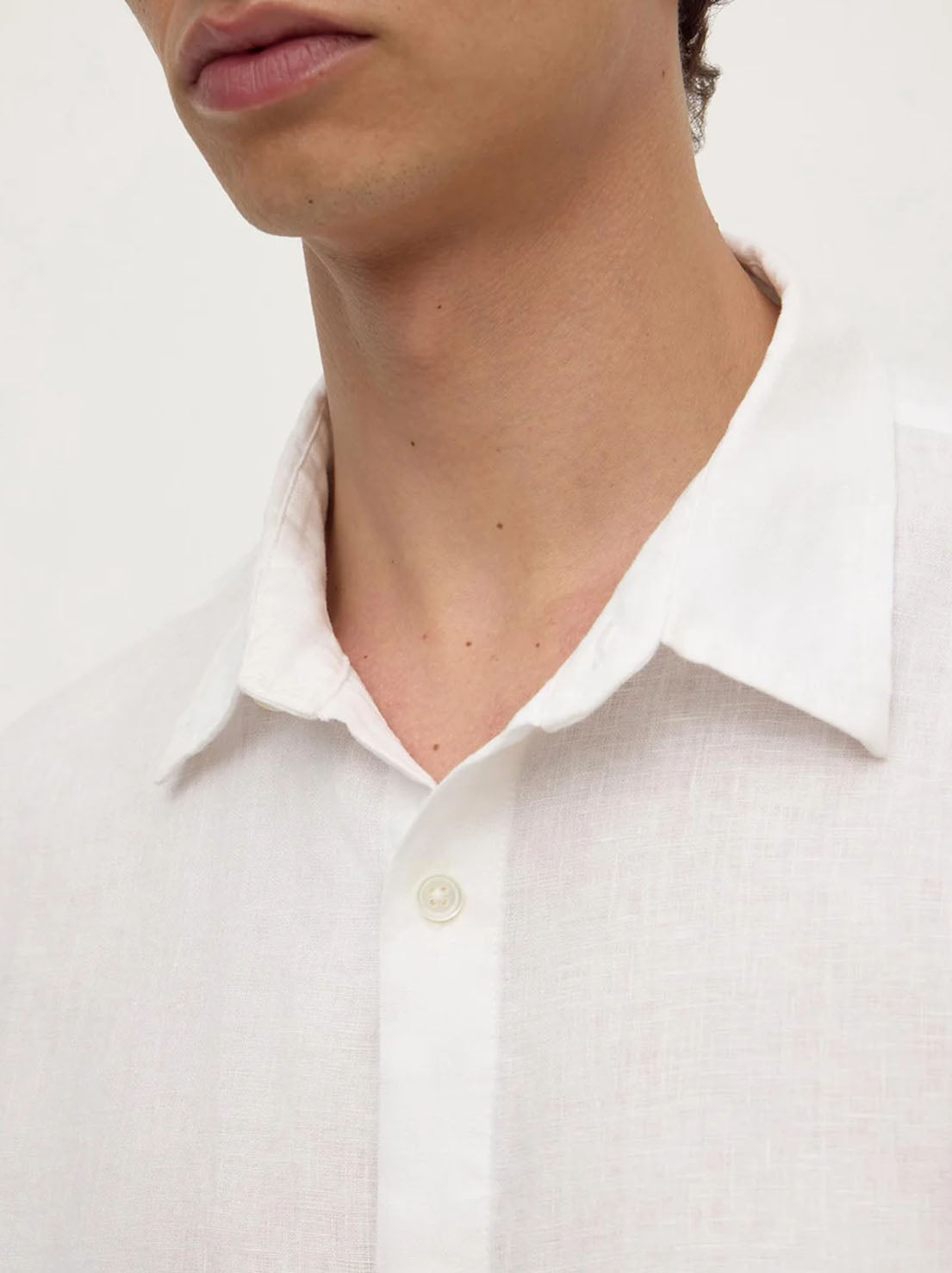 Assembly Label - Everyday Mens Linen LS Shirt - White