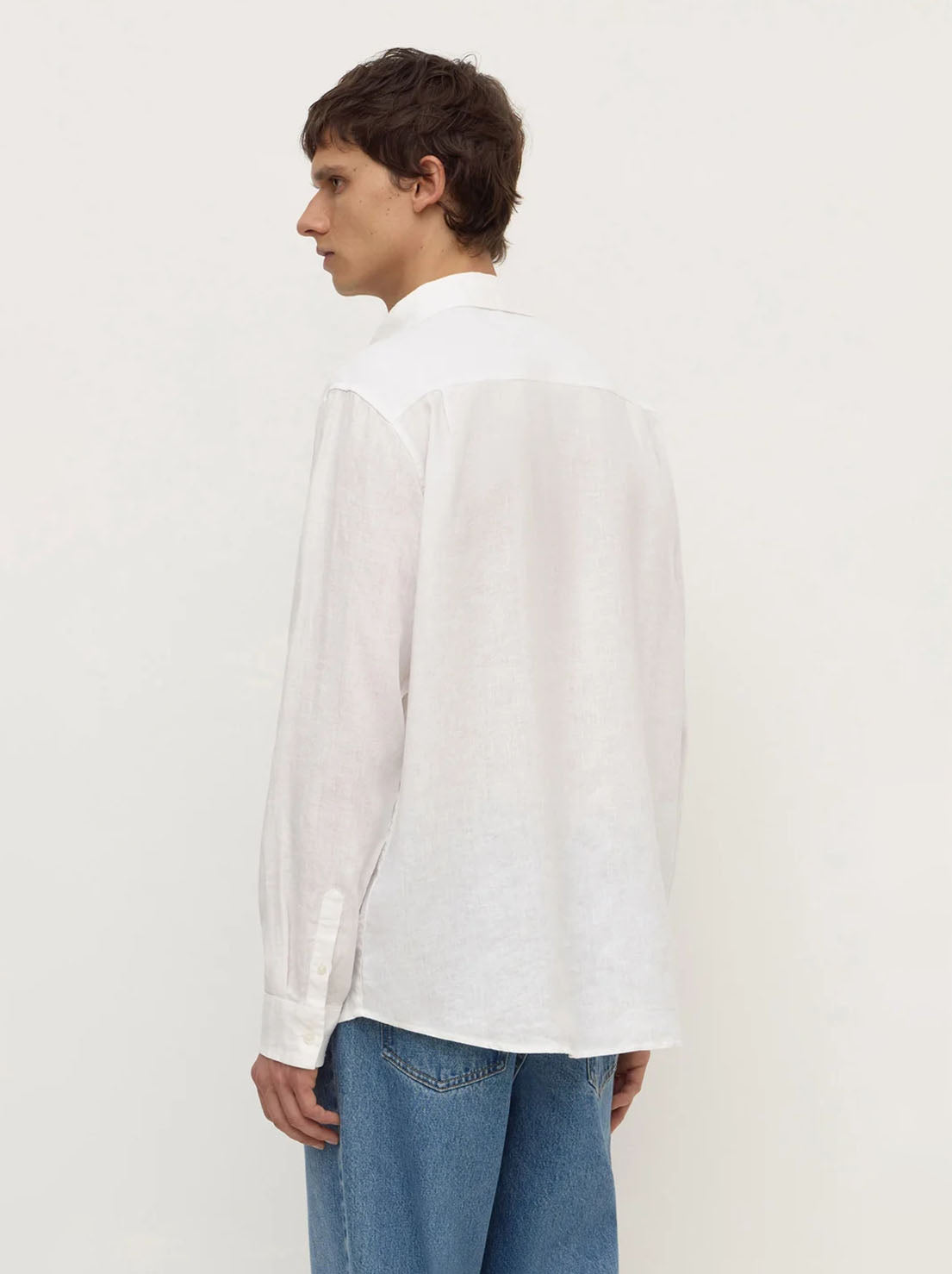 Assembly Label - Everyday Mens Linen LS Shirt - White