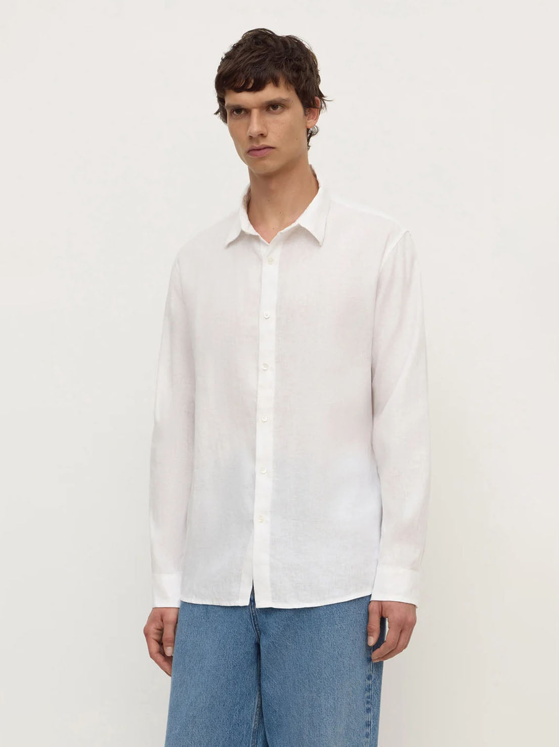 Assembly Label - Everyday Mens Linen LS Shirt - White