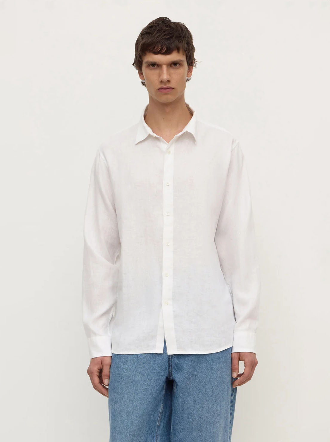 Assembly Label - Everyday Mens Linen LS Shirt - White