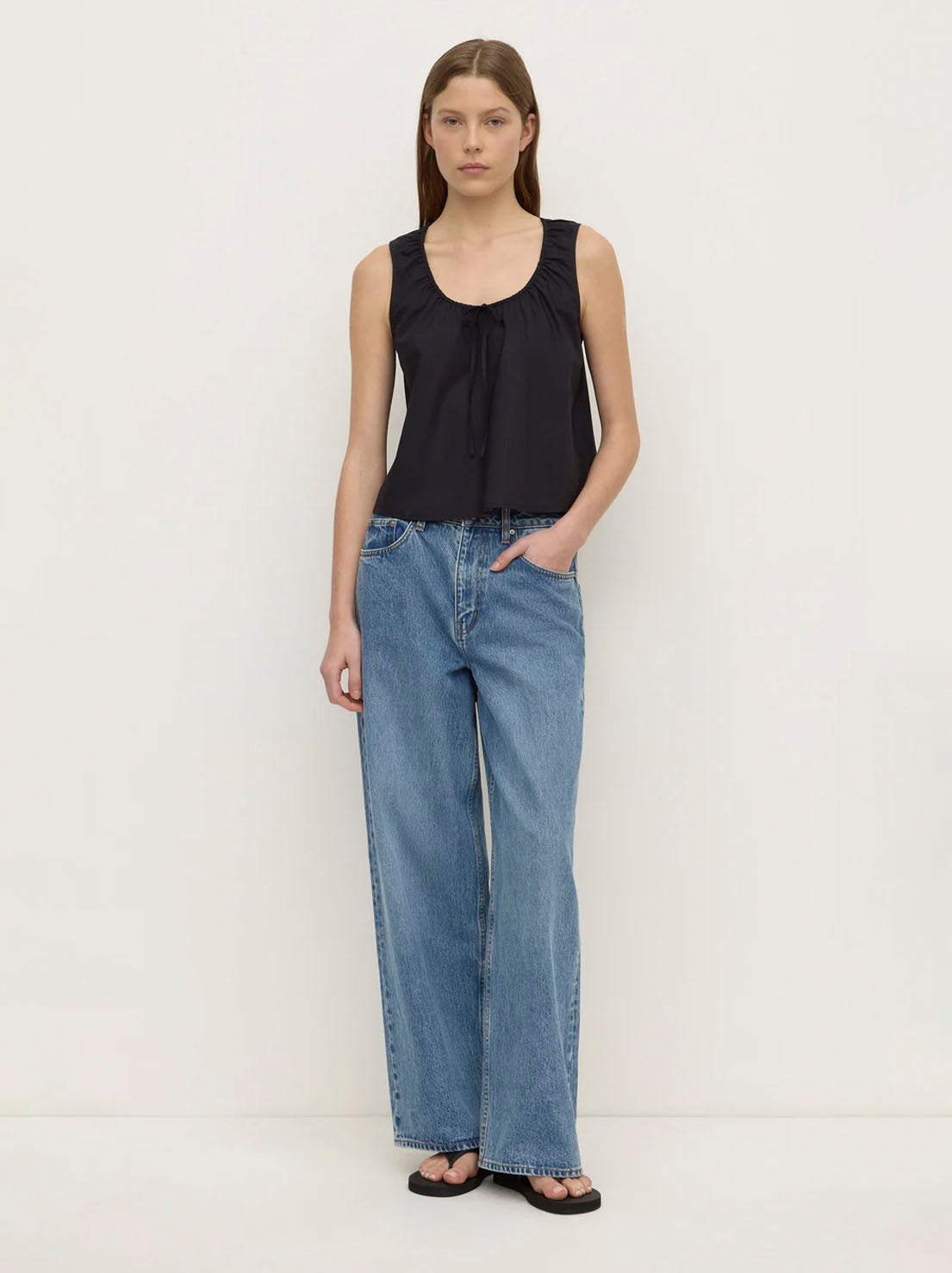 Assembly Label - Holly Cotton Tie Top - Black