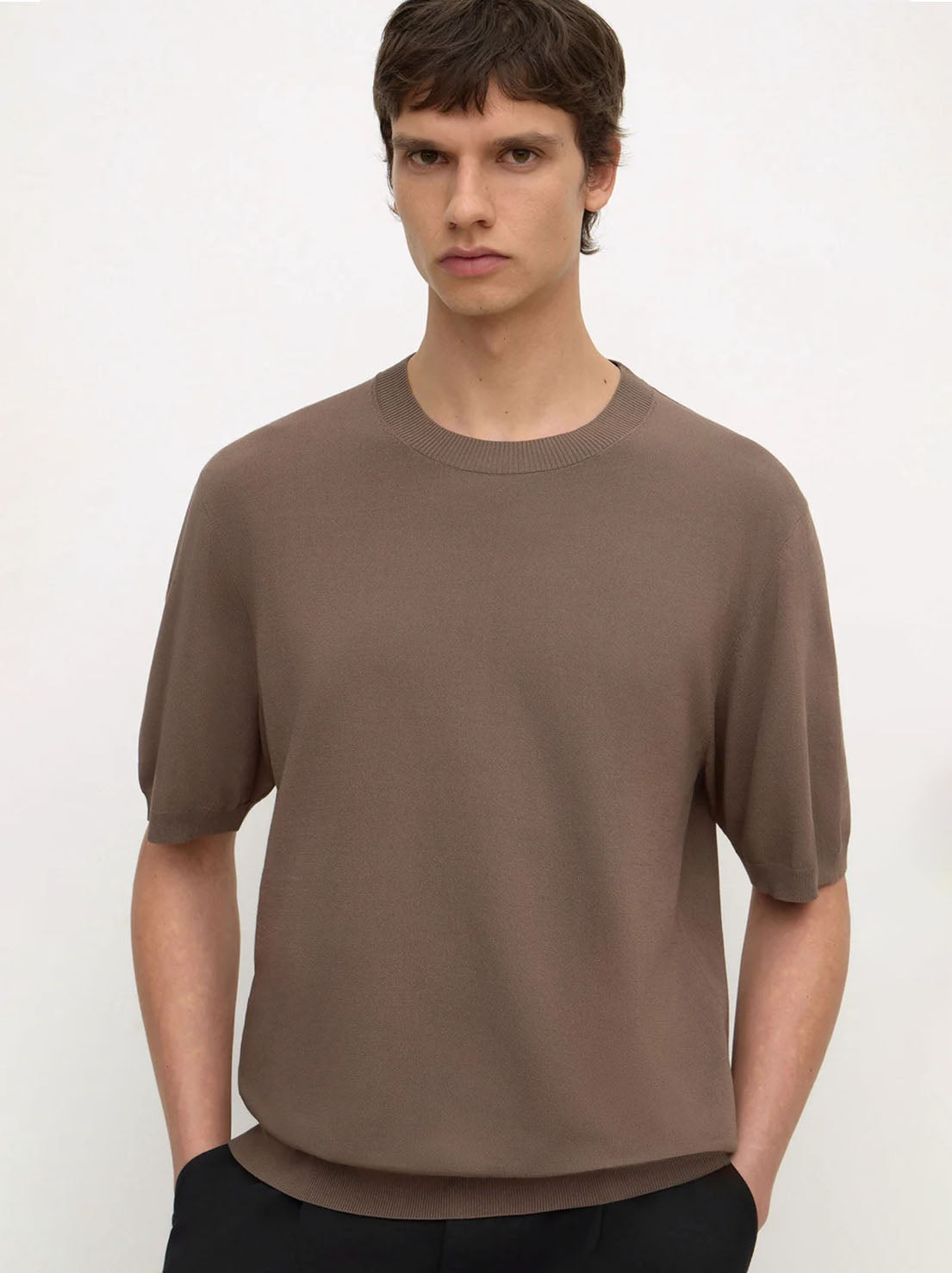 Assembly Label - Hugh Knit Tee - Dark Sand