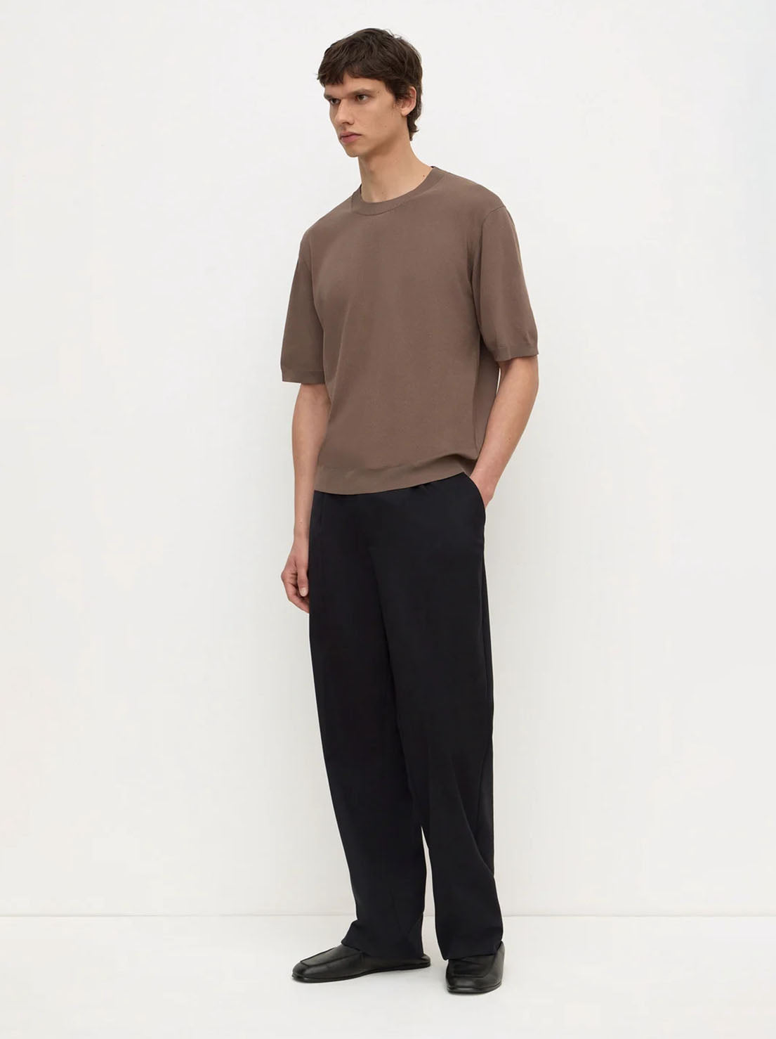 Assembly Label - Hugh Knit Tee - Dark Sand