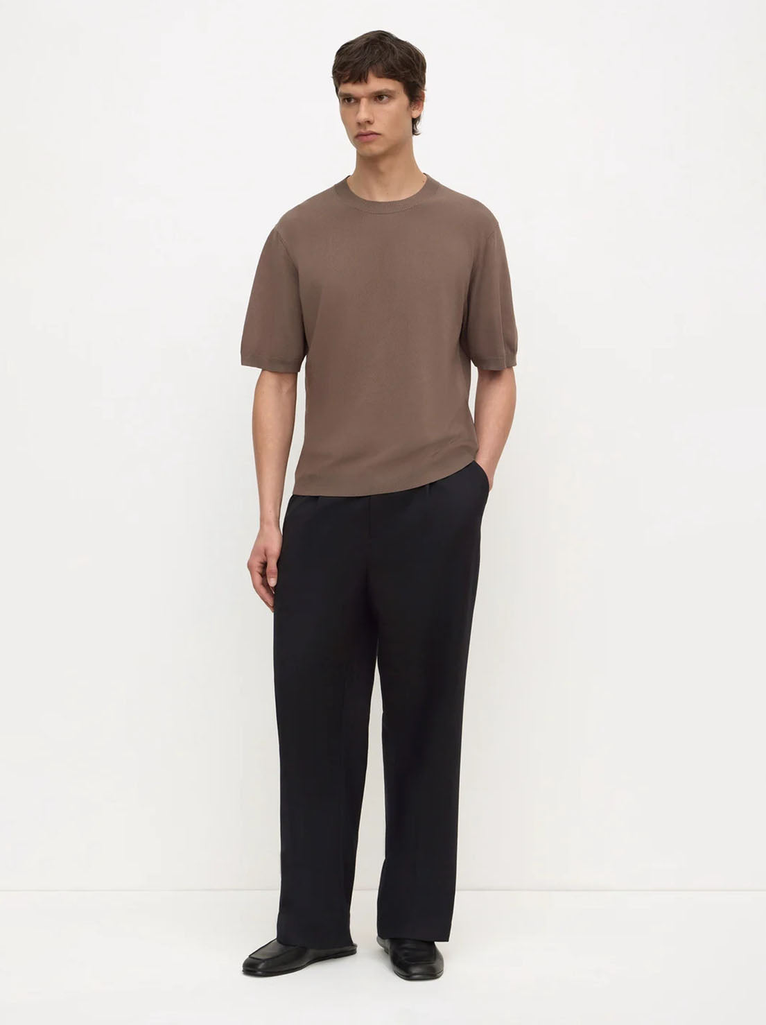 Assembly Label - Hugh Knit Tee - Dark Sand