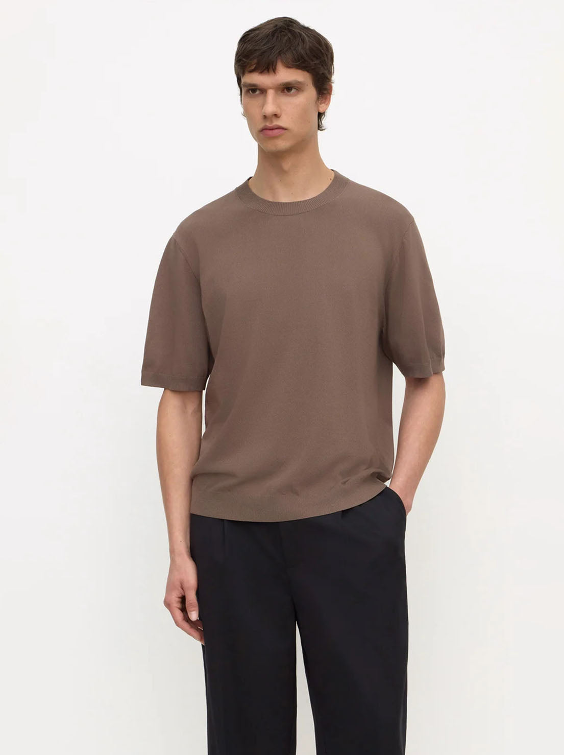 Assembly Label - Hugh Knit Tee - Dark Sand