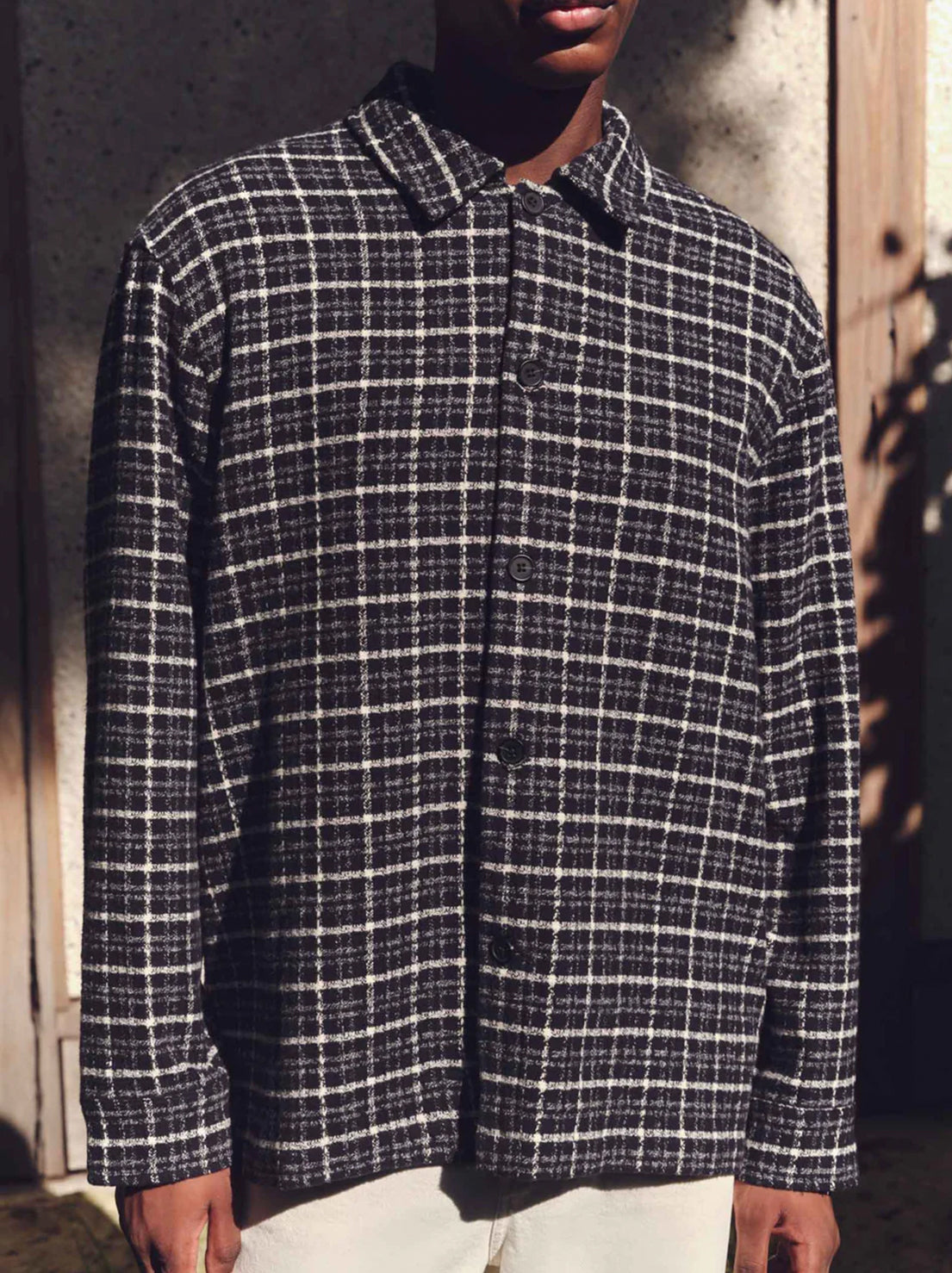 Assembly Label - Leo Check Long Sleeve Shirt - True Navy / Cream