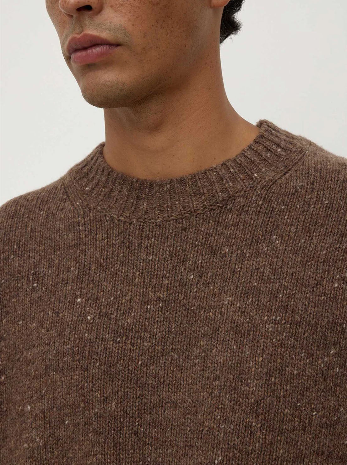 Assembly Label - Lief Wool Blend Knit - Mid Brown Marle