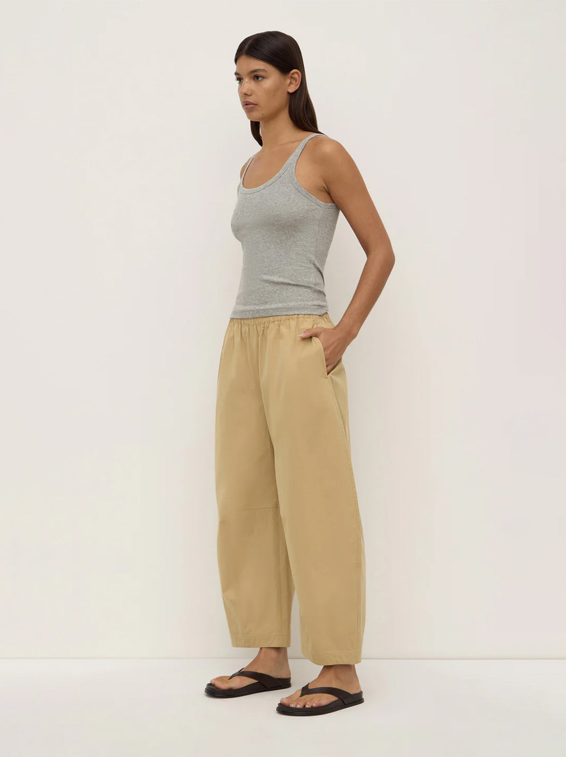Assembly Label - Lola Barrel Pant - Tan