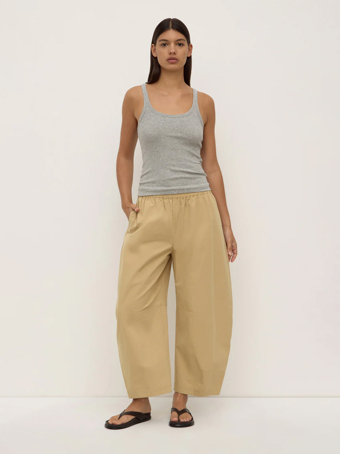 Assembly Label - Lola Barrel Pant - Tan