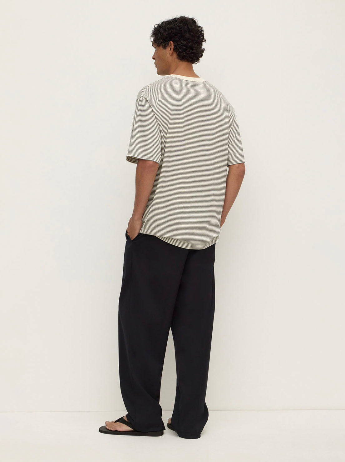 Assembly Label - Malone Stripe Short Sleeve Tee - Black/Cream