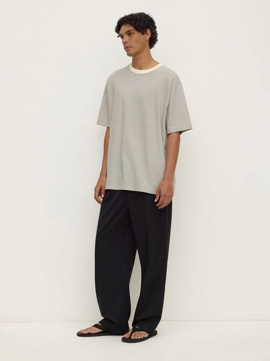 Assembly Label - Malone Stripe Short Sleeve Tee - Black/Cream