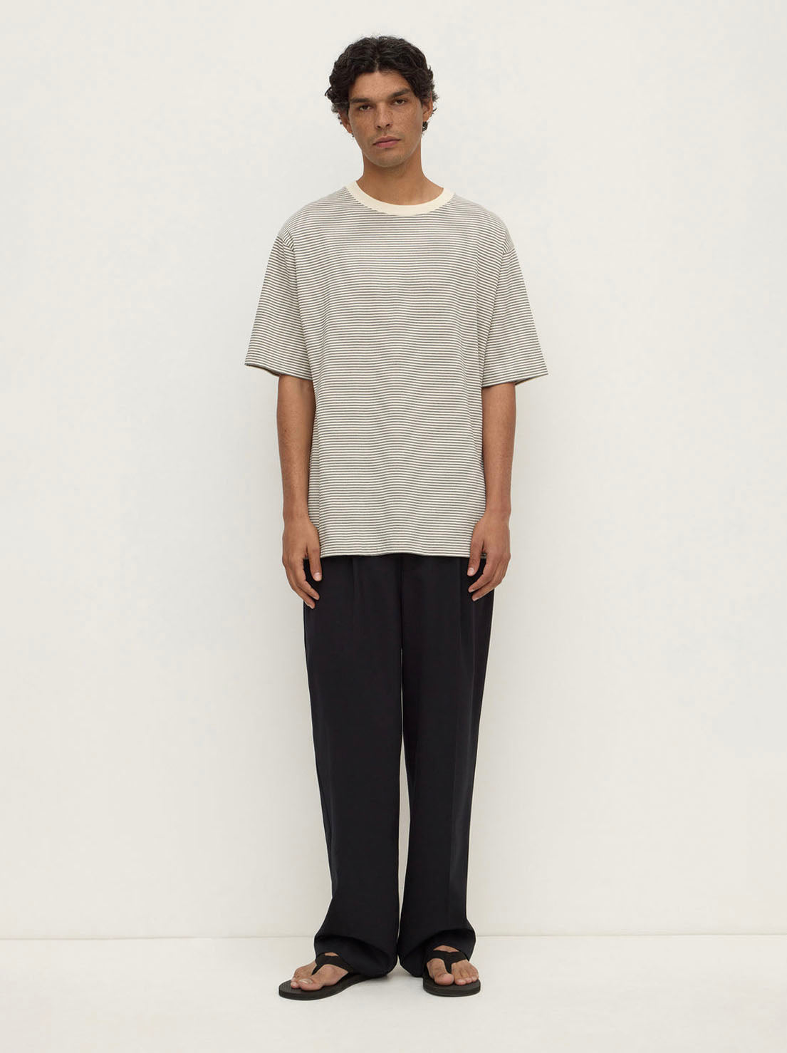 Assembly Label - Malone Stripe Short Sleeve Tee - Black/Cream