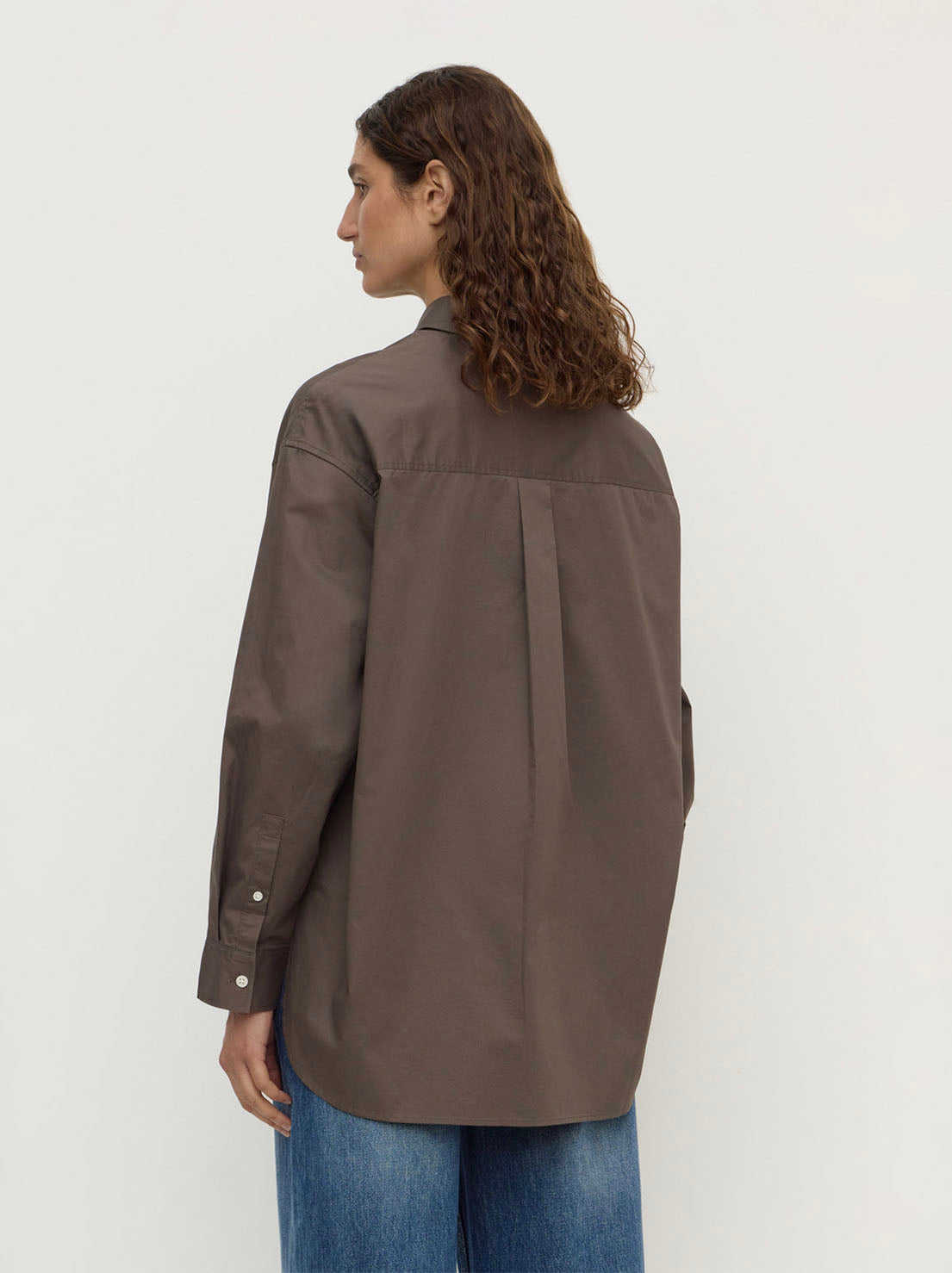 Assembly Label - Marigold Poplin Long Sleeve Shirt - Bark