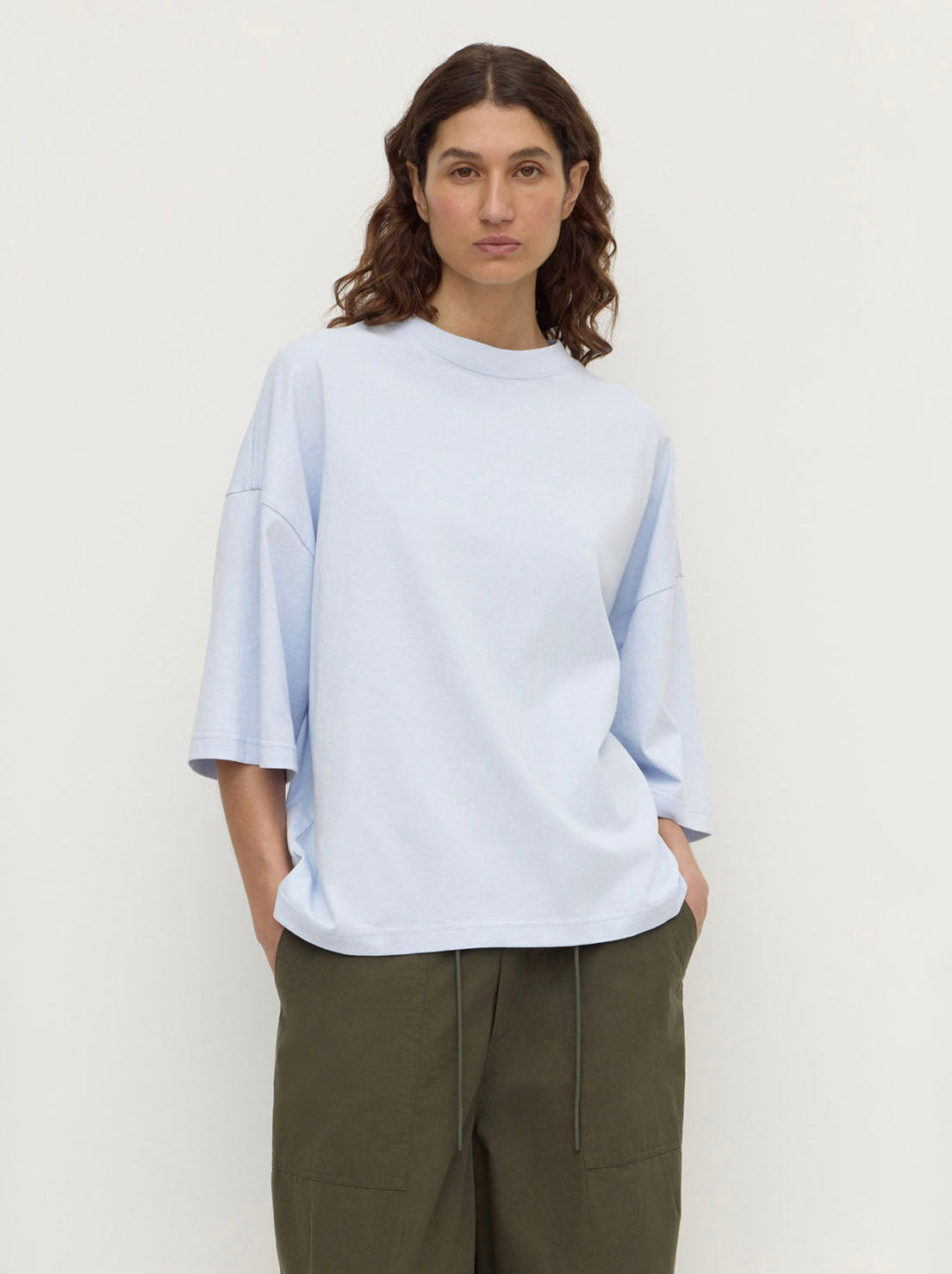 Assembly Label - Max Cotton Oversized Tee - Powder Blue