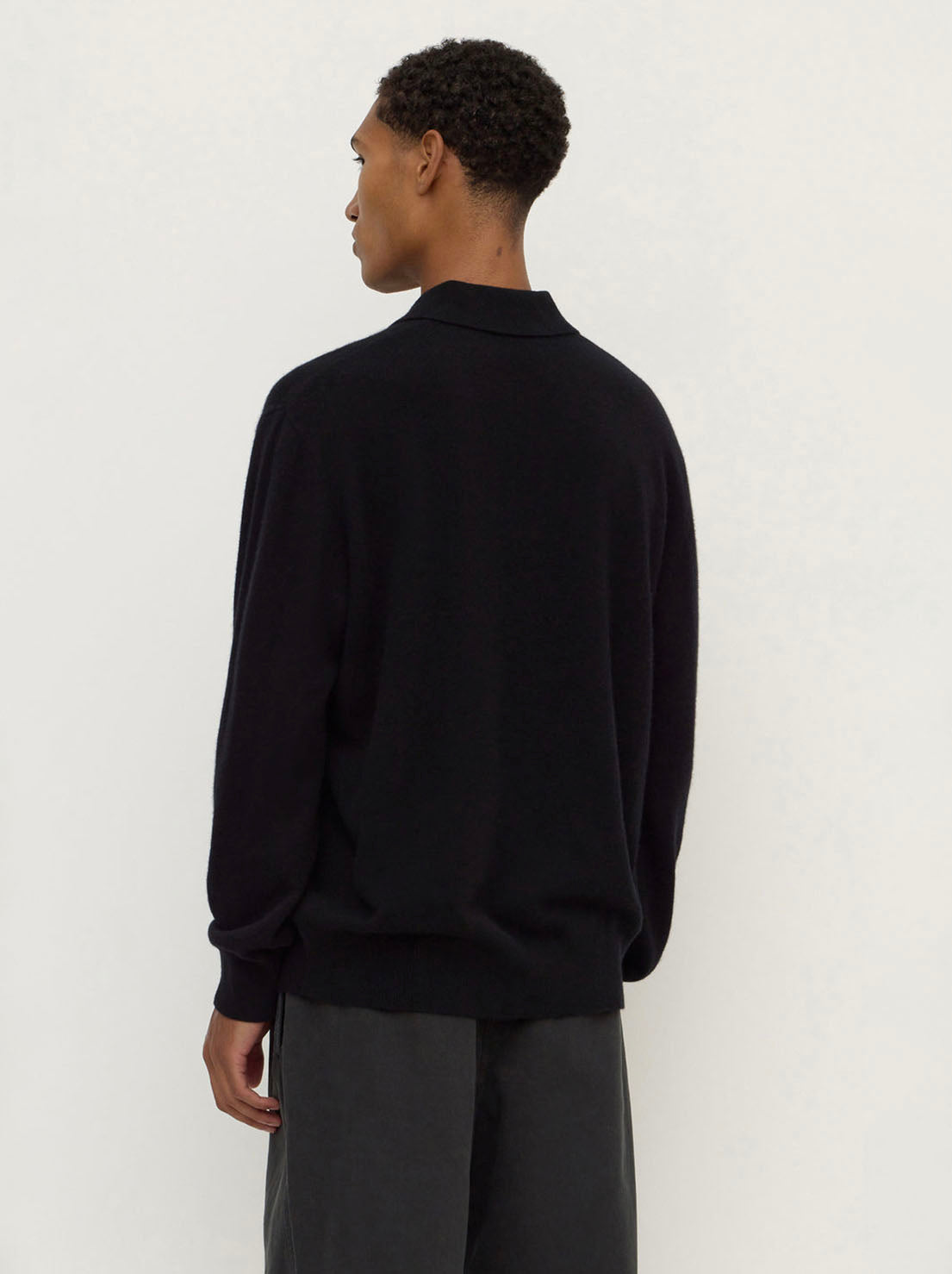 Assembly Label - Mens Cashmere Polo - Black