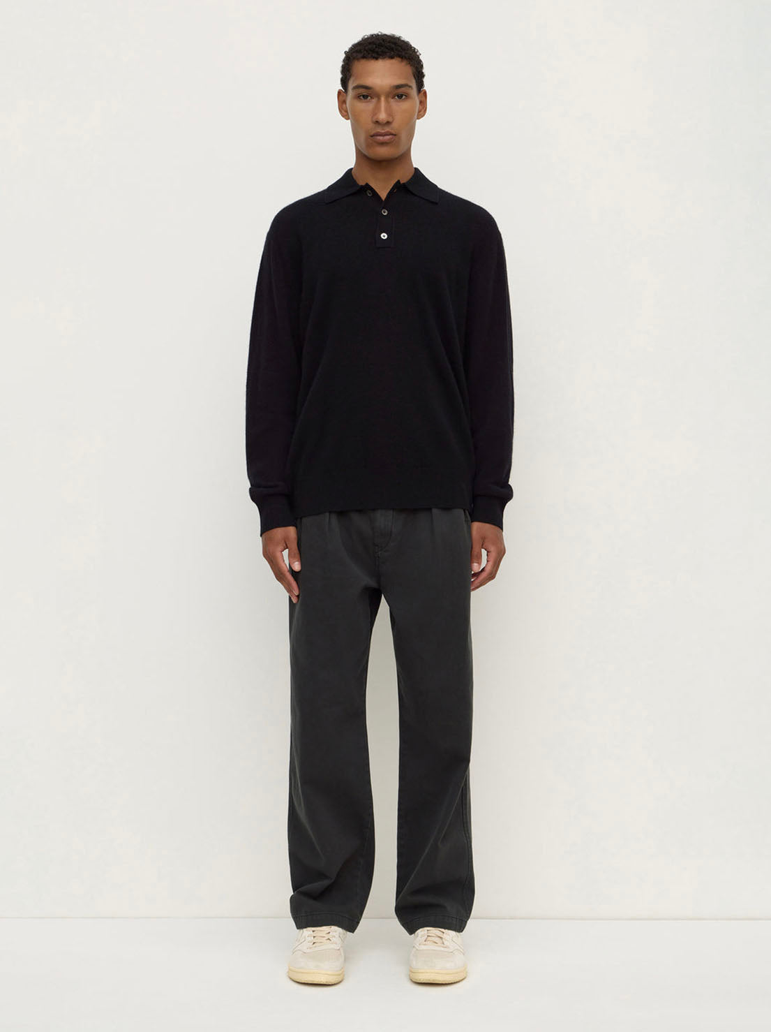 Assembly Label - Mens Cashmere Polo - Black