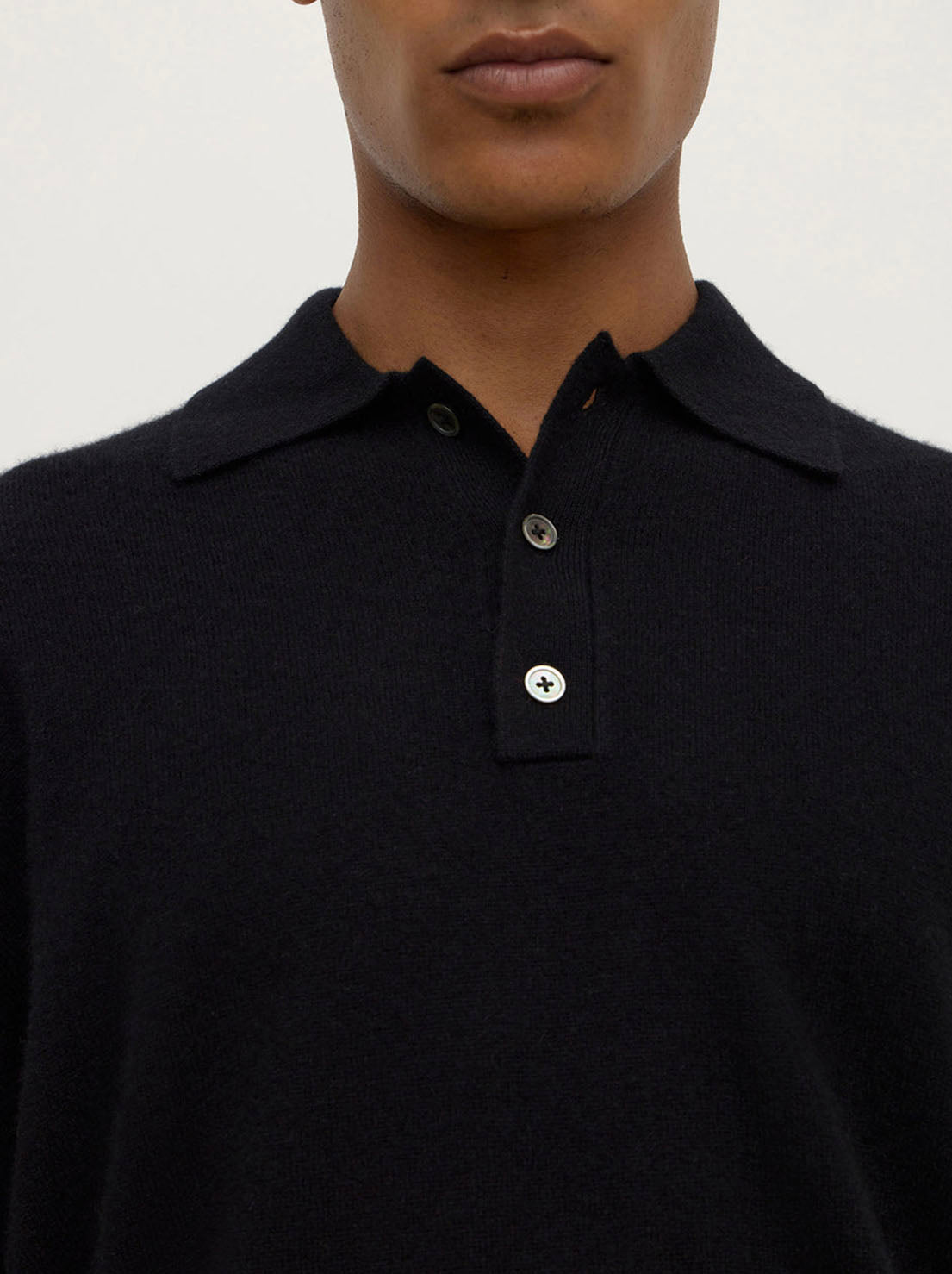 Assembly Label - Mens Cashmere Polo - Black