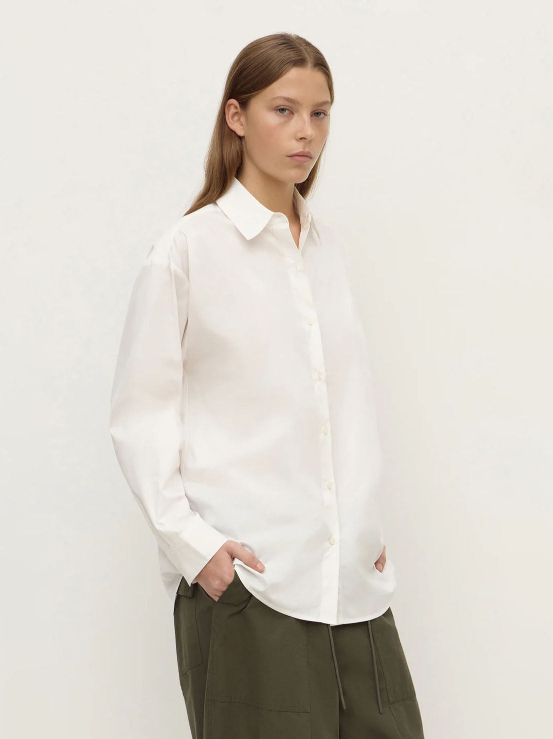 Assembly Label - Micha Poplin Long Sleeve Shirt - White