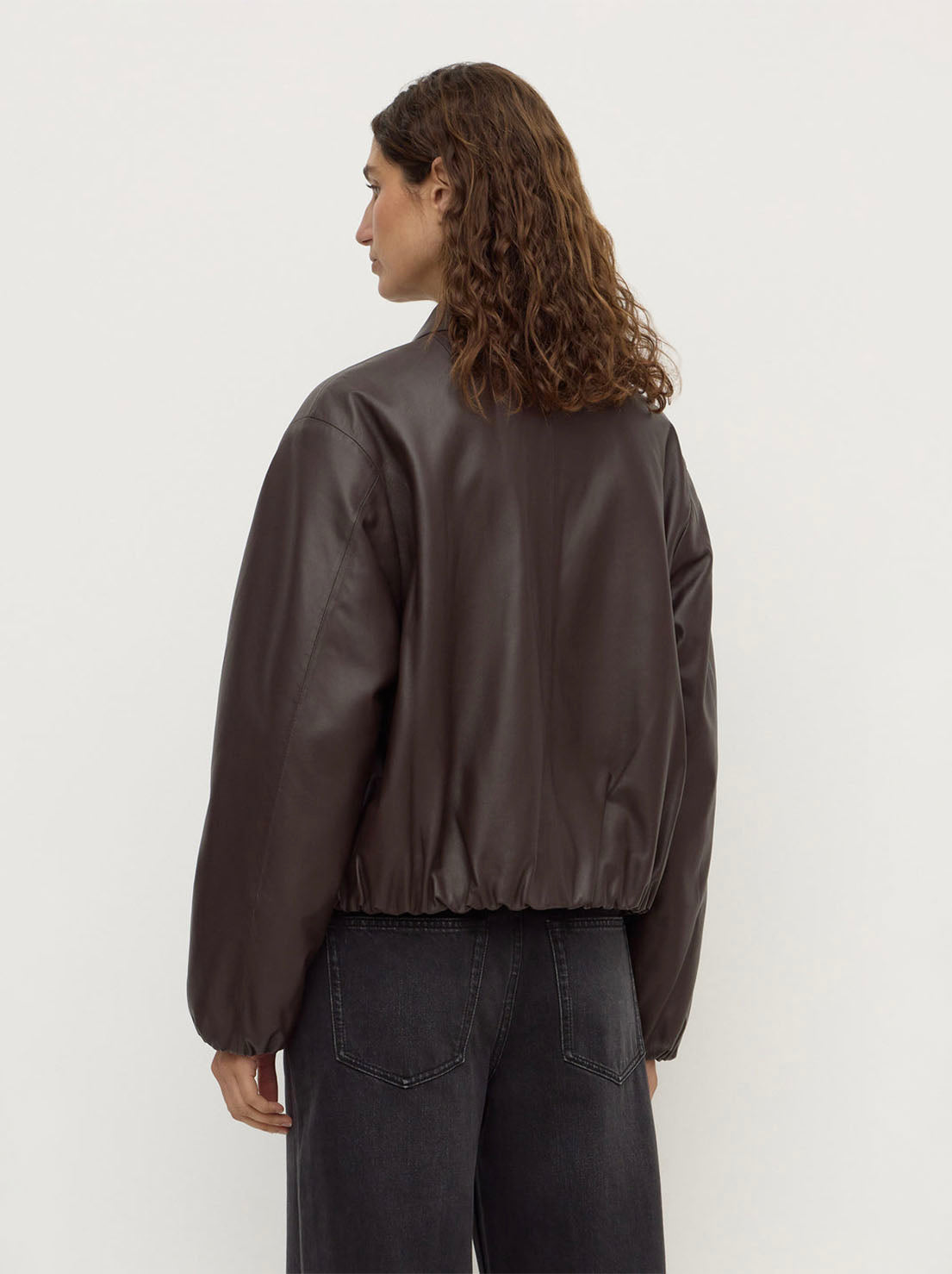 Assembly Label - Myra Leather Bomber Jacket - Ganache