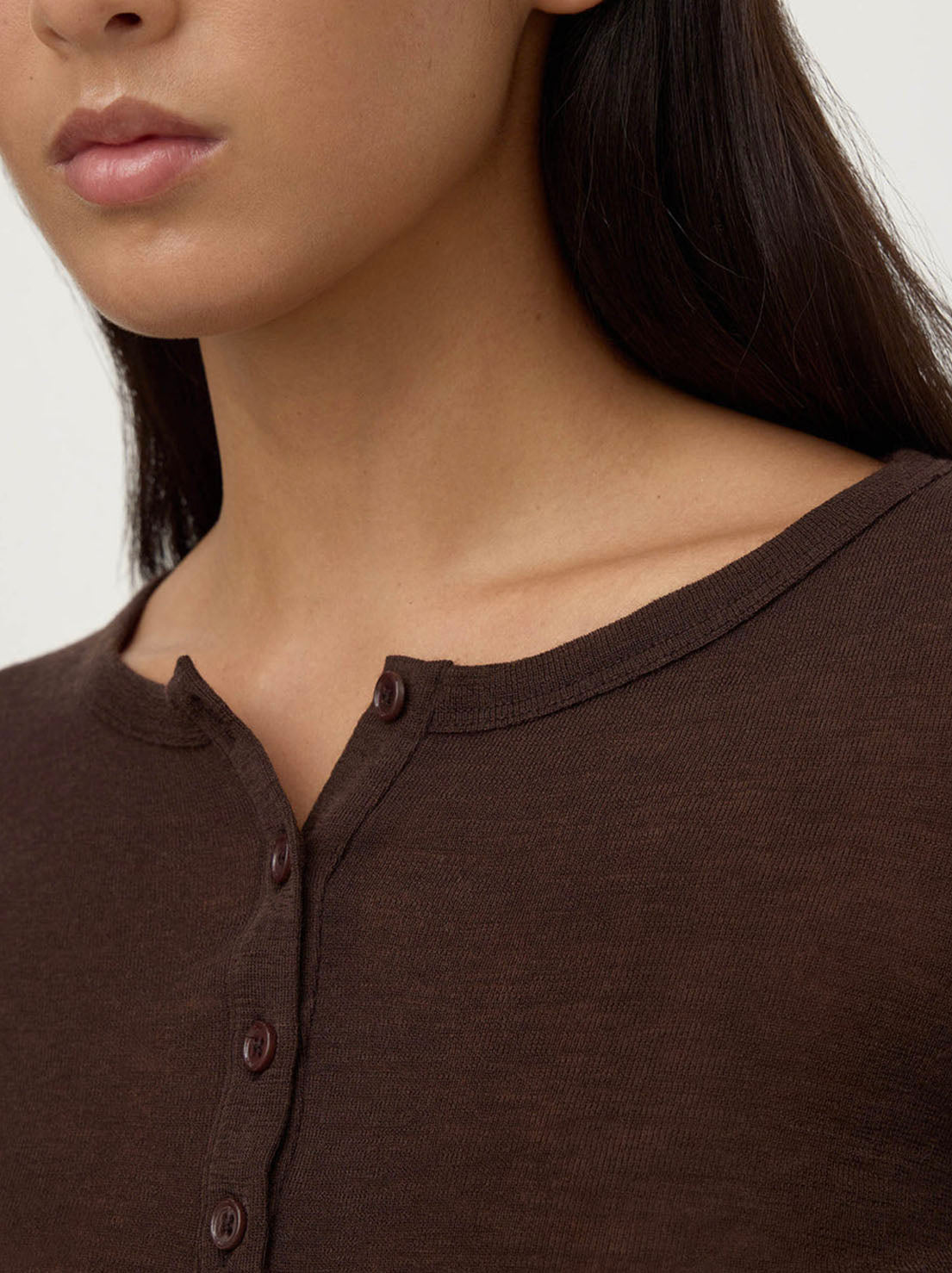 Assembly Label - Nora Merino Wool Henley - Ganache